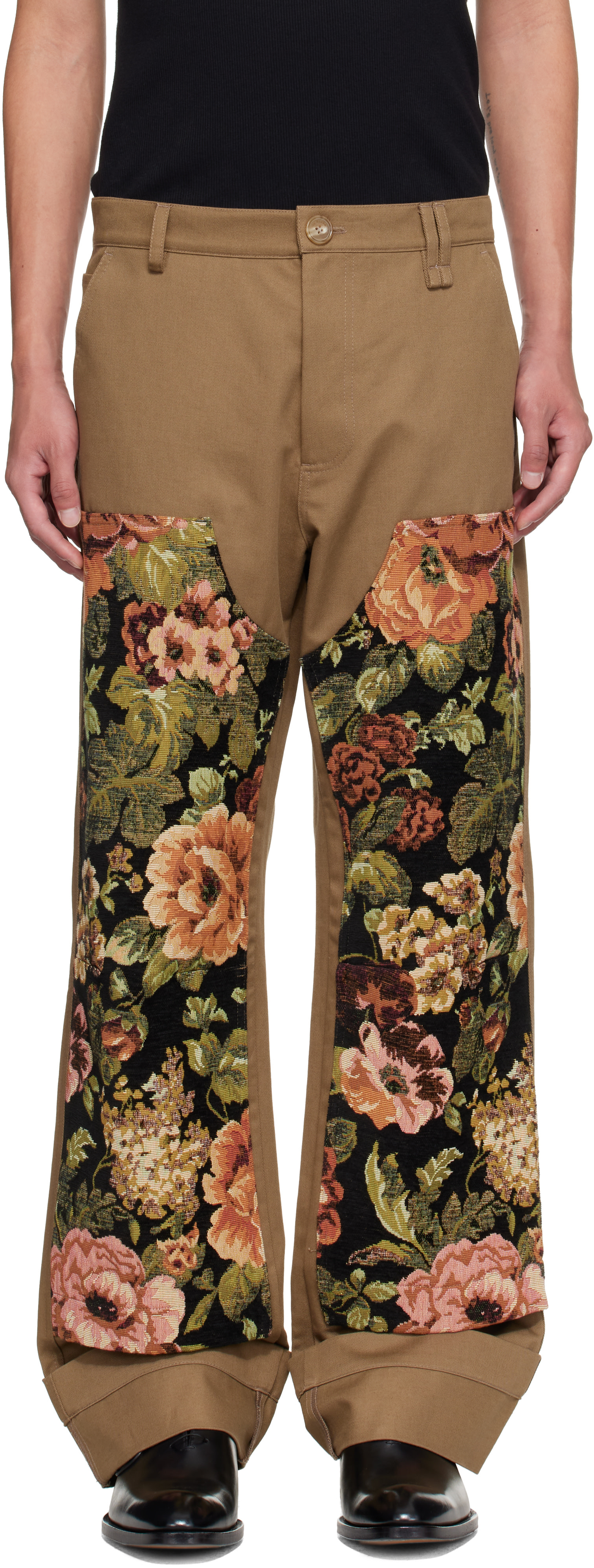 Simone Rocha - Khaki Patchwork Workwear Trousers