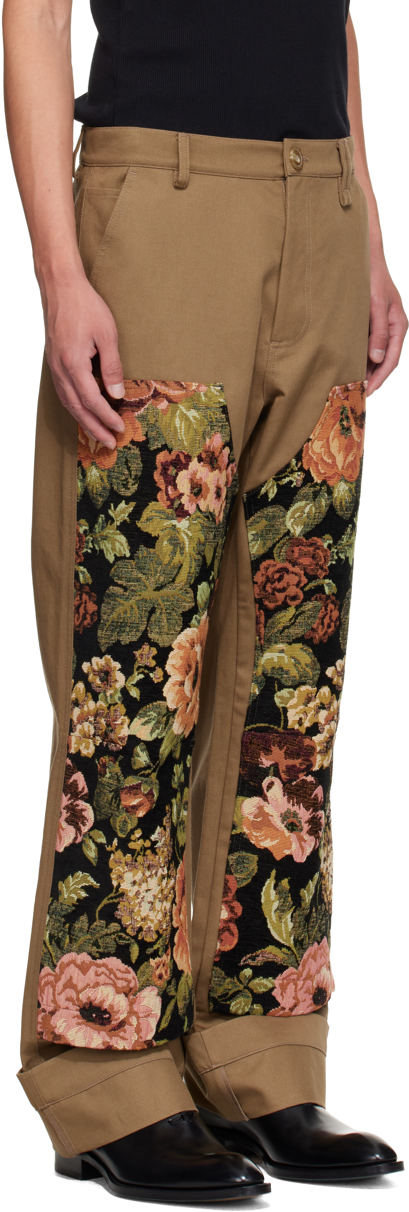 Simone Rocha - Khaki Patchwork Workwear Trousers