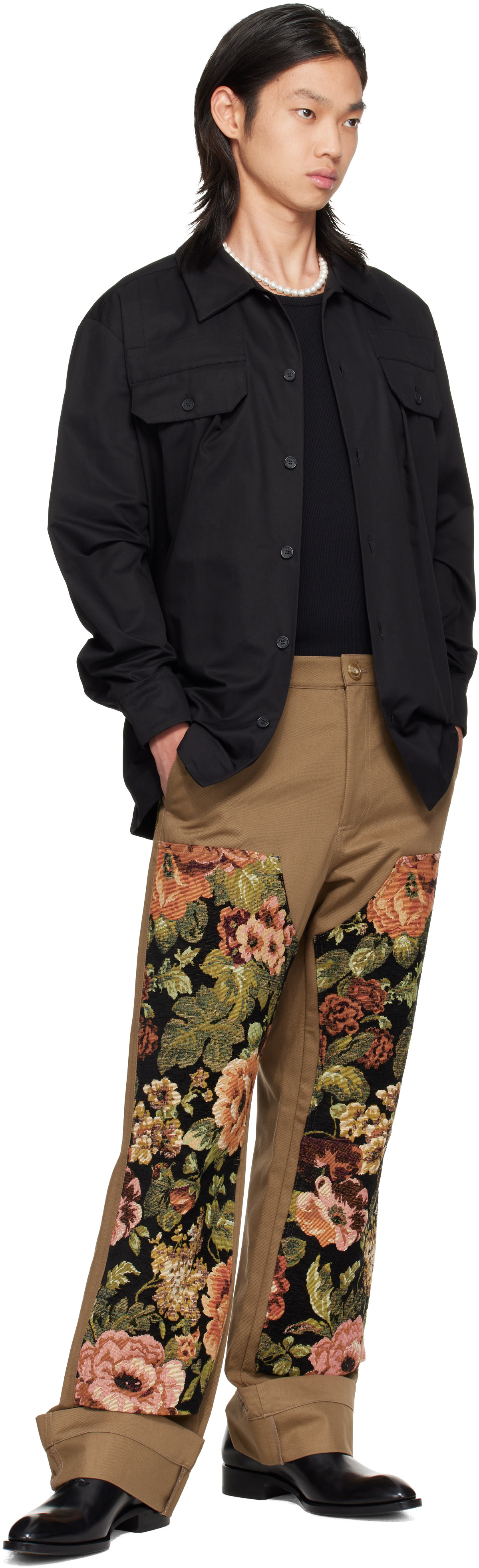 Simone Rocha - Khaki Patchwork Workwear Trousers
