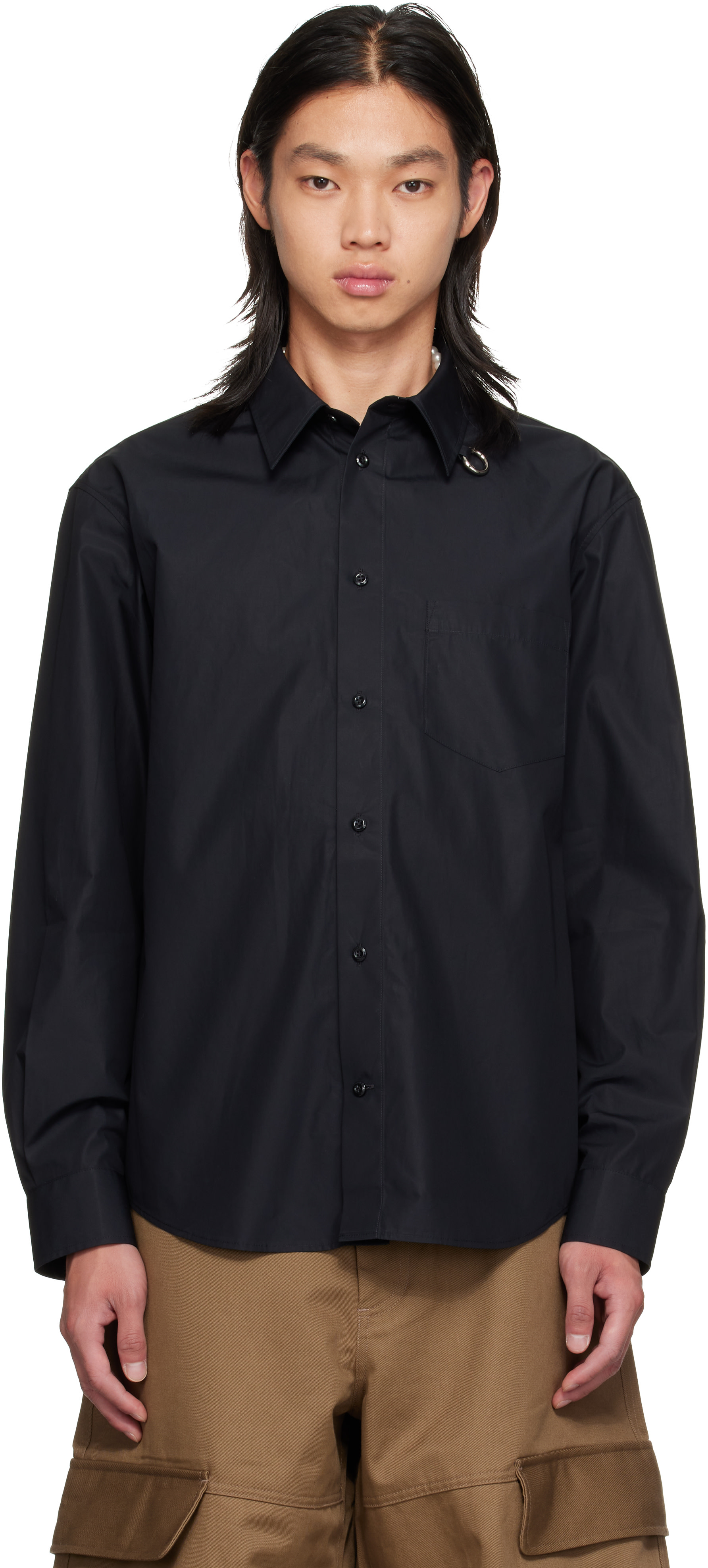Simone Rocha - Black Split Ring Classic Shirt