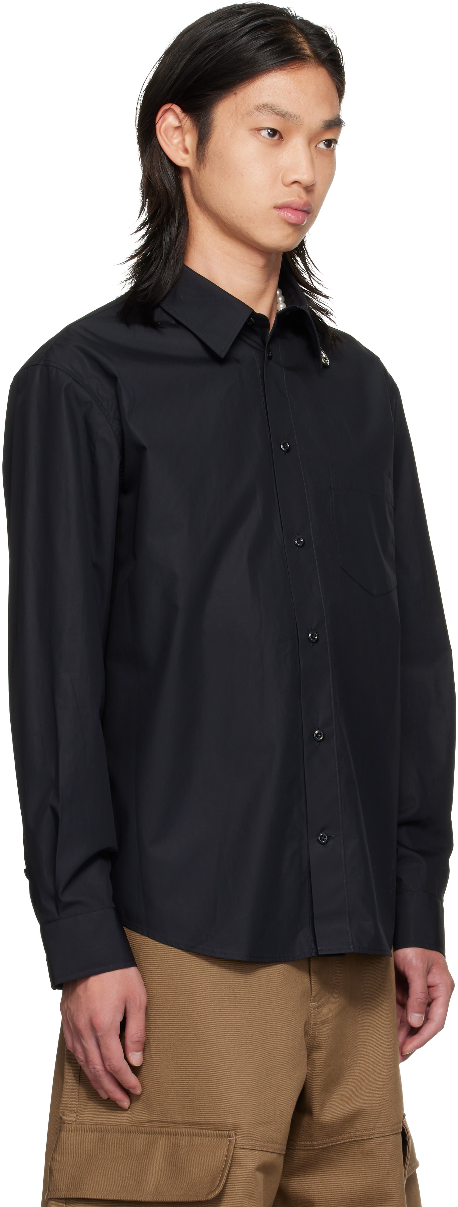 Simone Rocha - Black Split Ring Classic Shirt