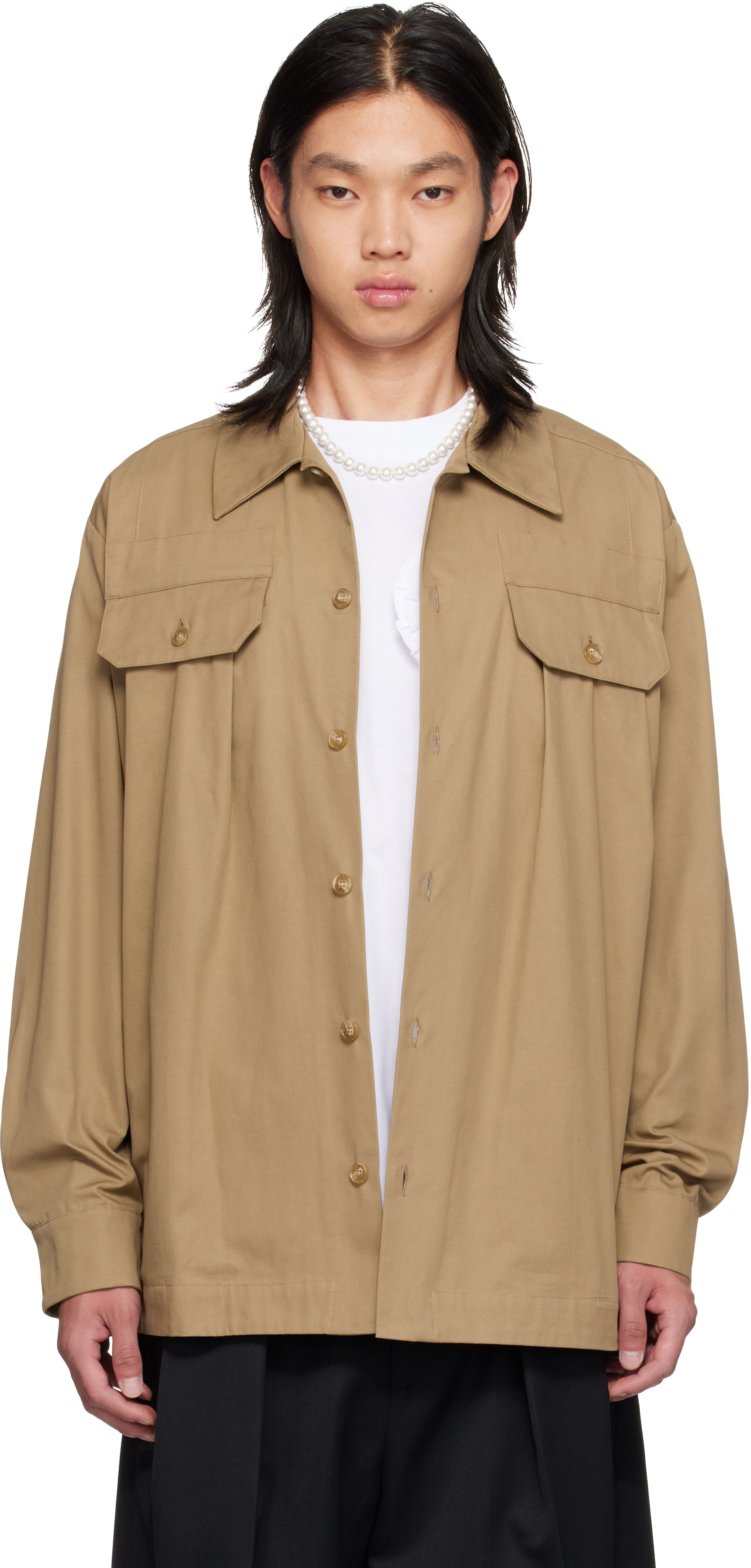 Simone Rocha - Surchemise utilitaire beige