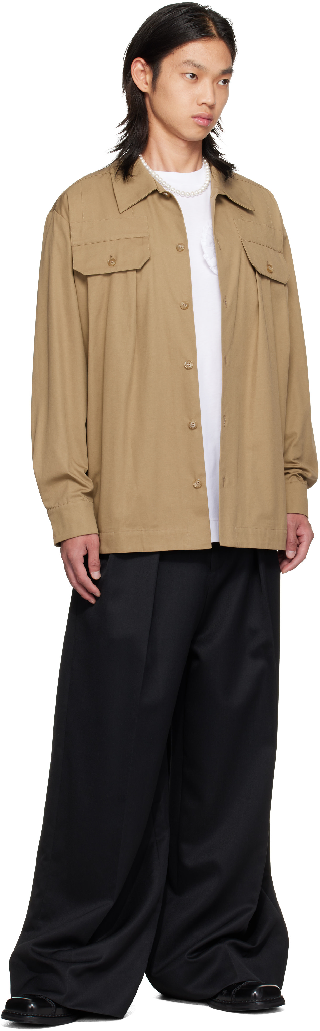 Simone Rocha - Surchemise utilitaire beige