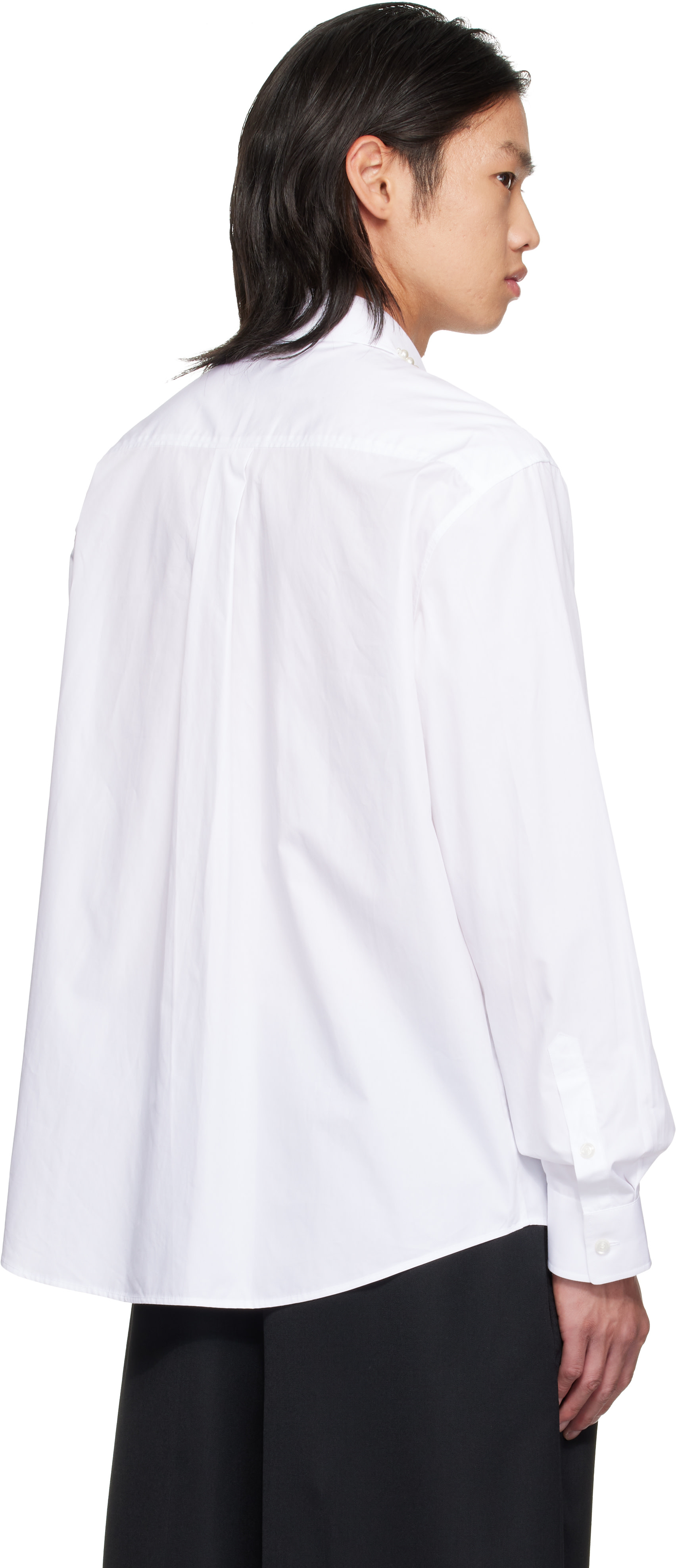 Simone Rocha - White Beaded Classic Concealed Button Shirt