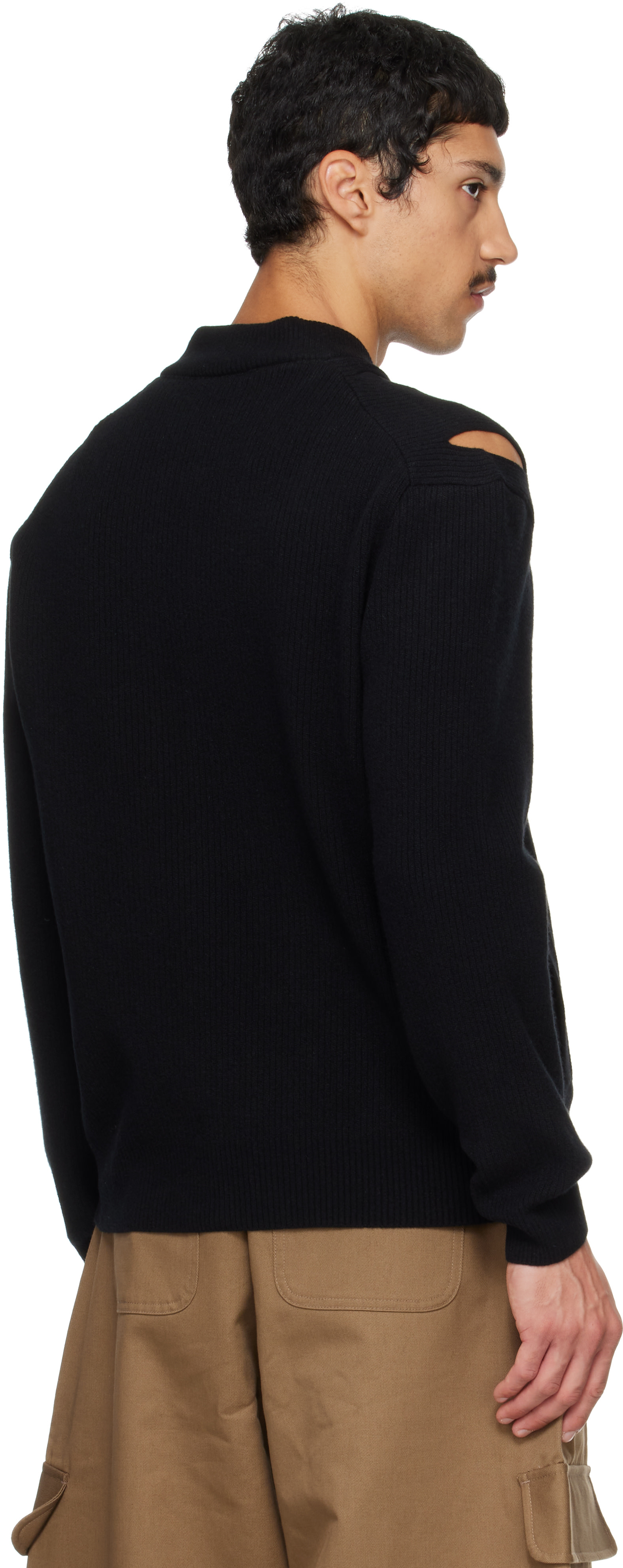 Simone Rocha - Black Slash Zip Cardigan