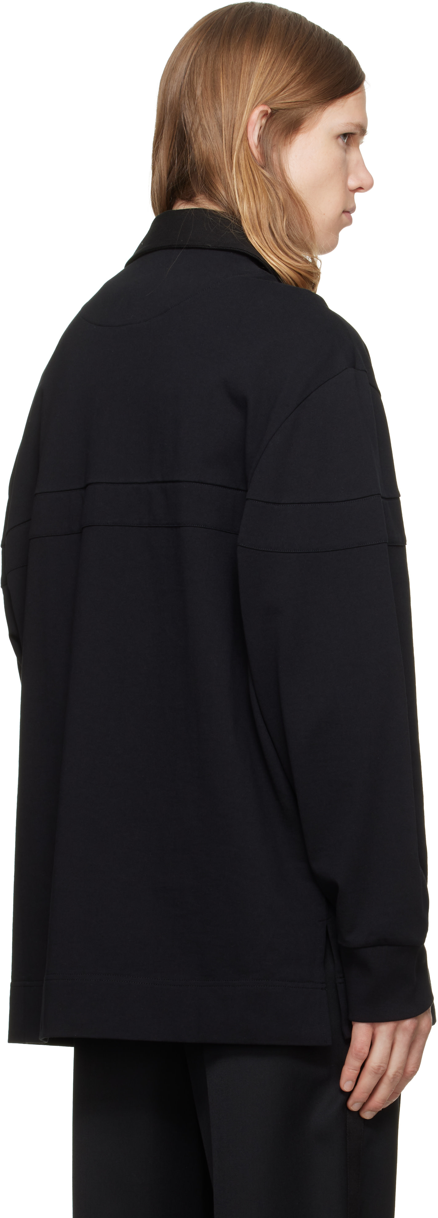 Simone Rocha - Black Bow Stripe Rugby Polo