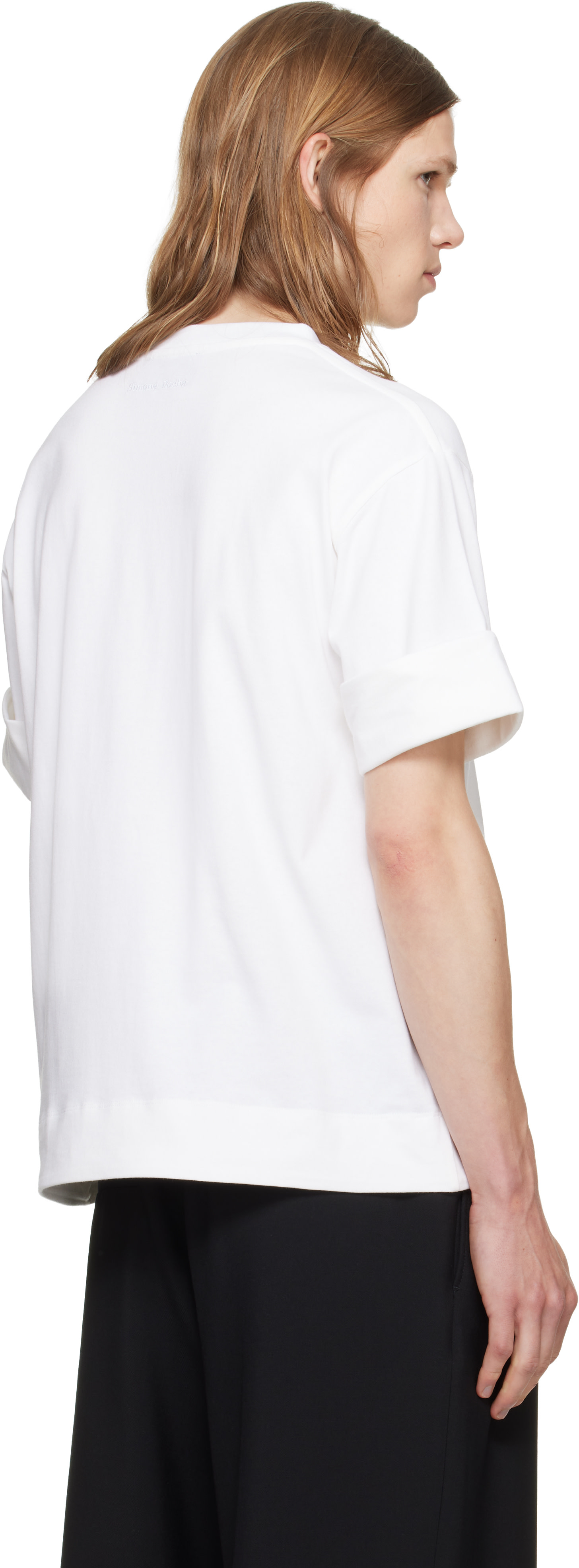 Simone Rocha - ホワイト Fitted Wire Turnup Tシャツ