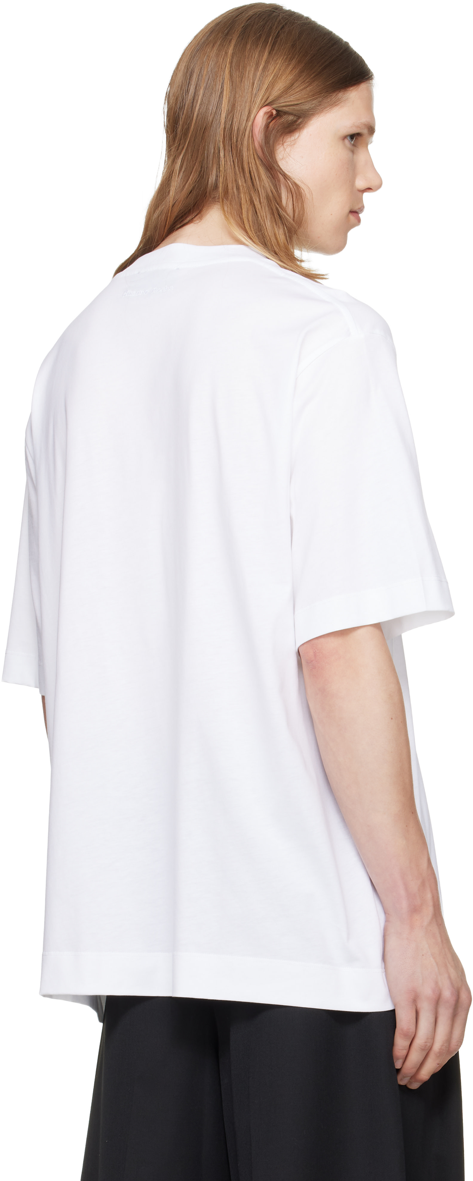 Simone Rocha - White Ruffle Rosette Boxy T-shirt