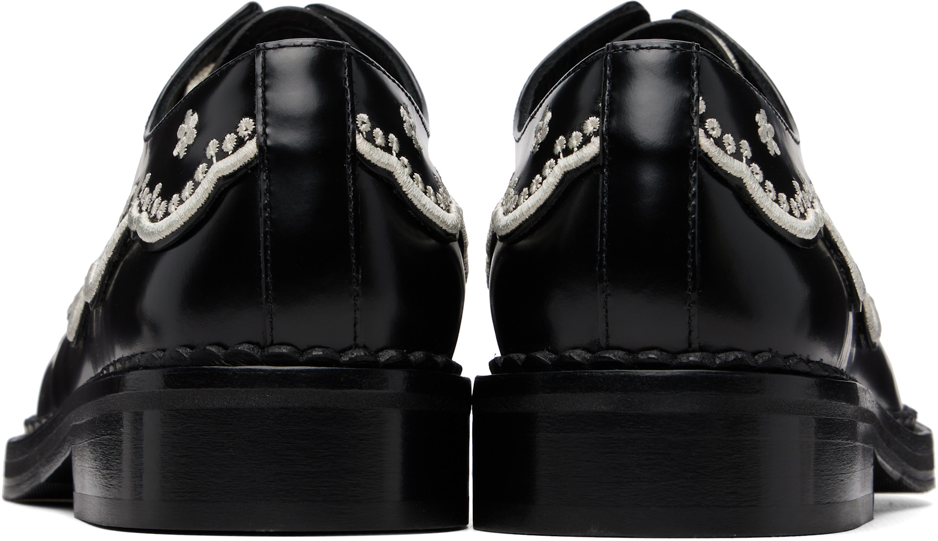 Simone Rocha - Black Floral Lace Brogue Derbys