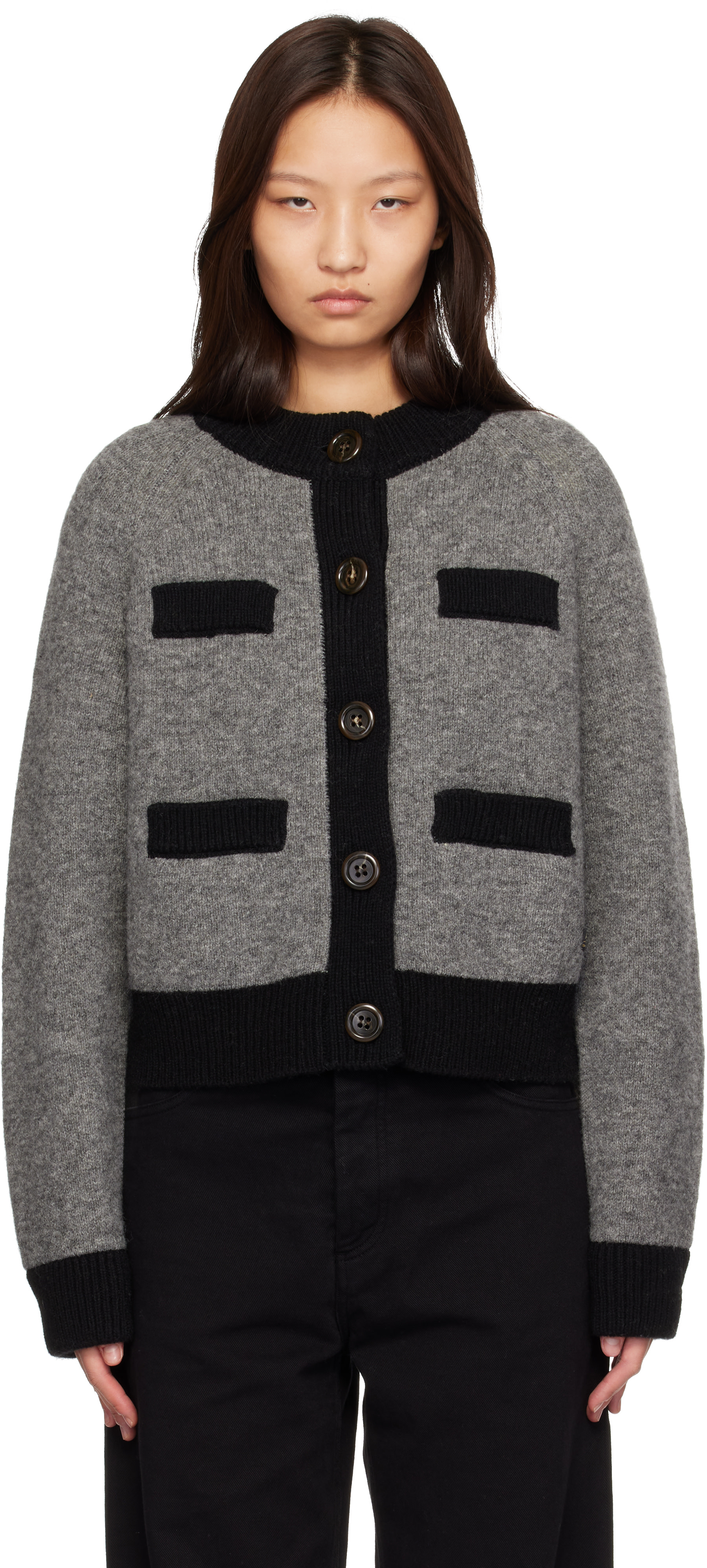 B.B. Wallace - Cardigan Frida gris et noir