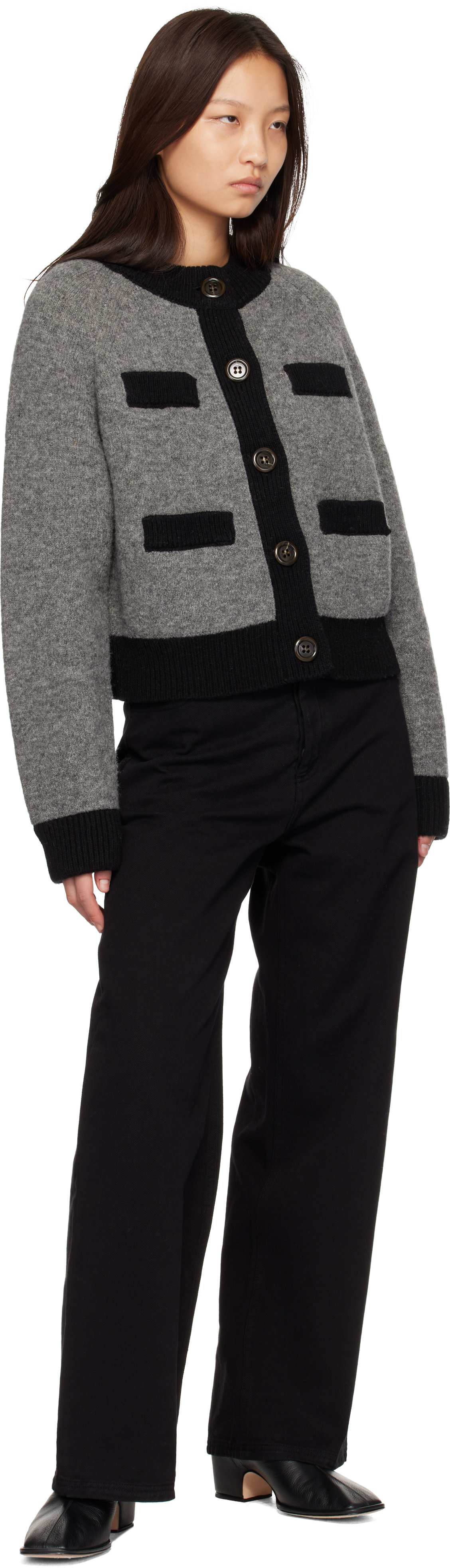 B.B. Wallace - Cardigan Frida gris et noir
