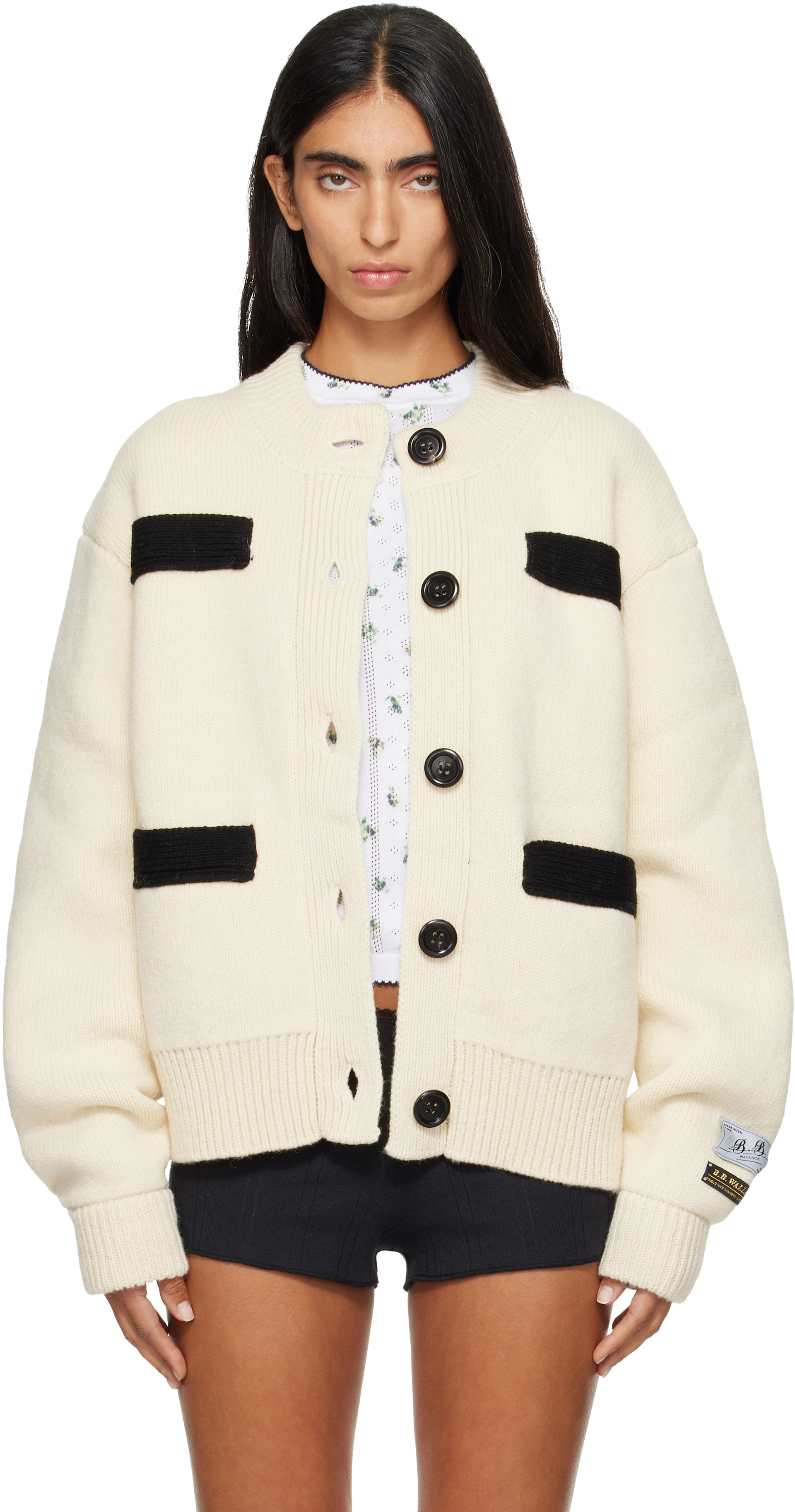 B.B. Wallace - Blouson Goldin beige et noir