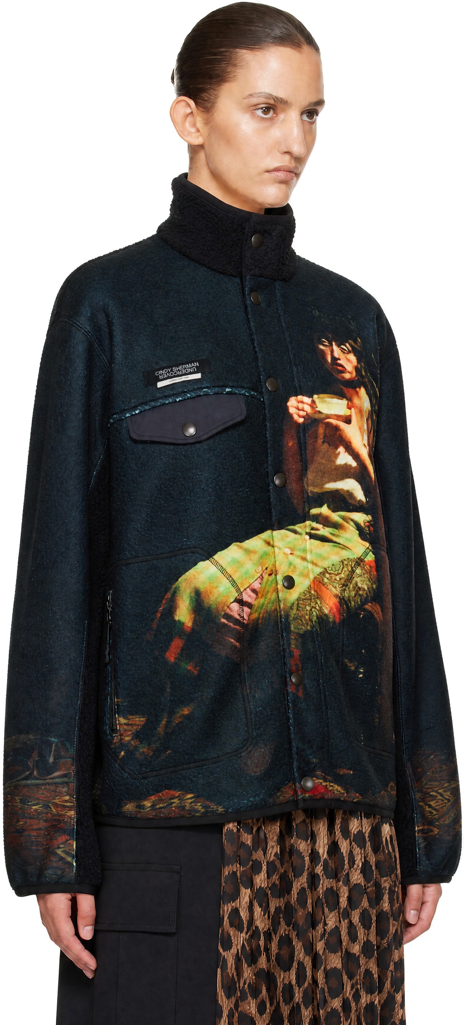 UNDERCOVER: Black Cindy Sherman Fleece Jacket | SSENSE