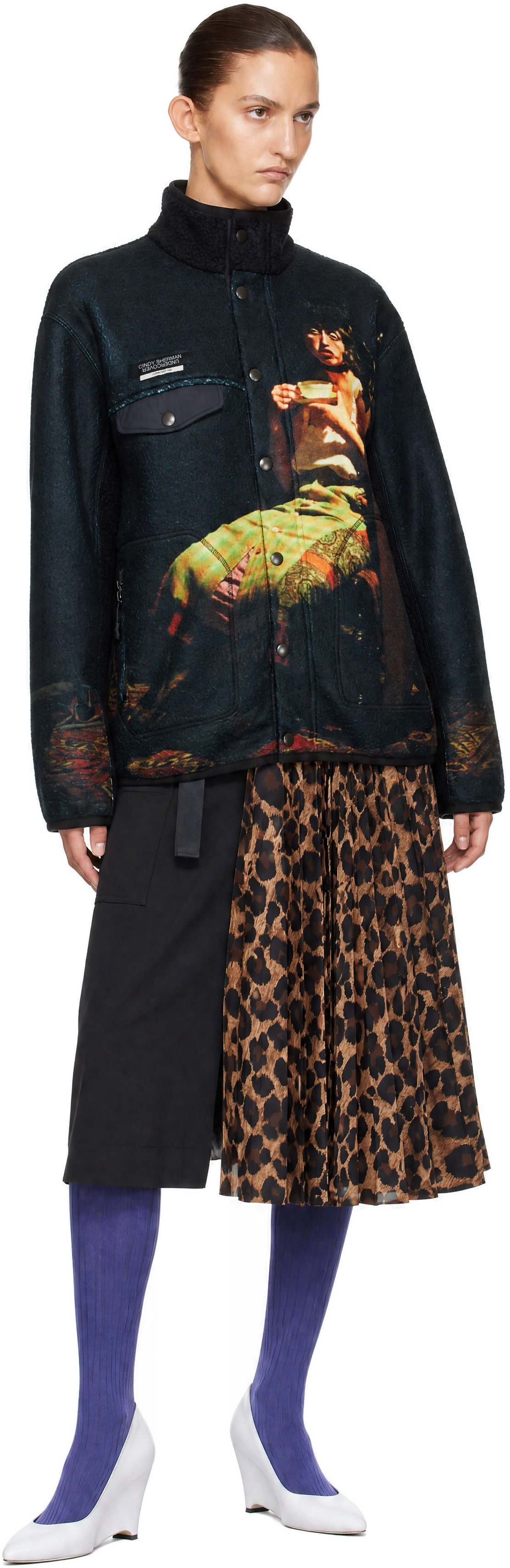 UNDERCOVER: Black Cindy Sherman Fleece Jacket | SSENSE