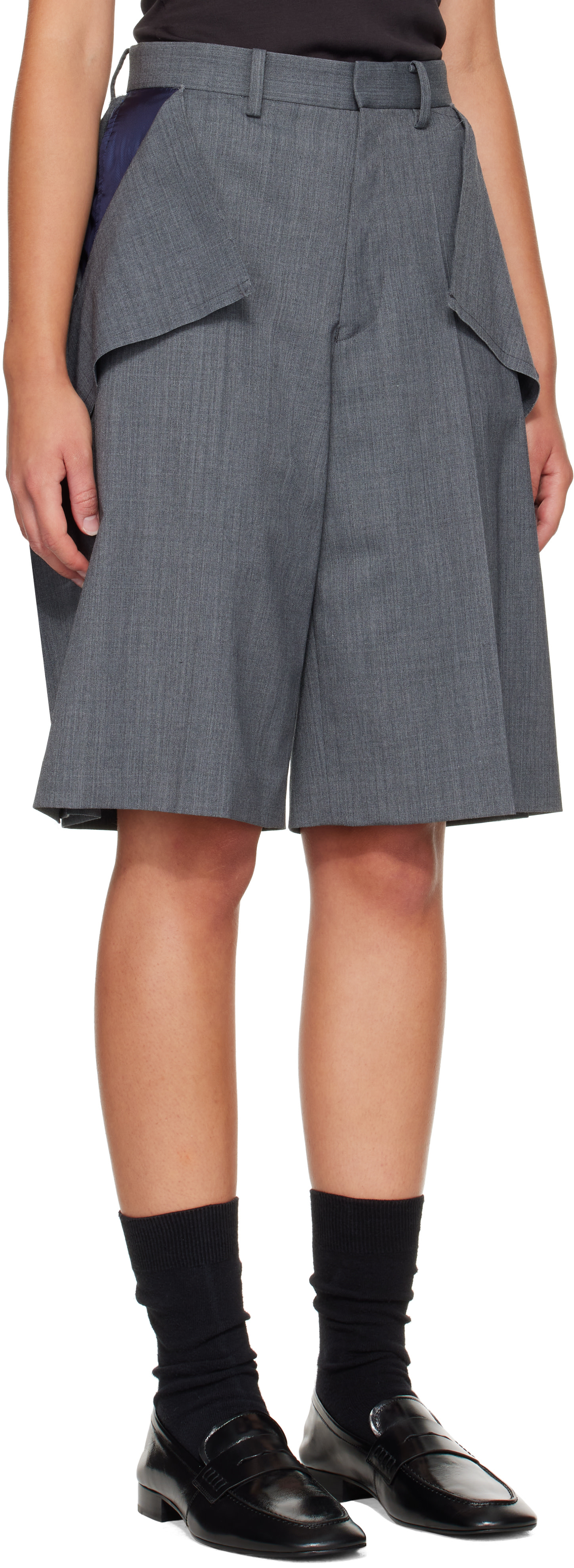 UNDERCOVER - Short long UP2F1505 gris à panneau