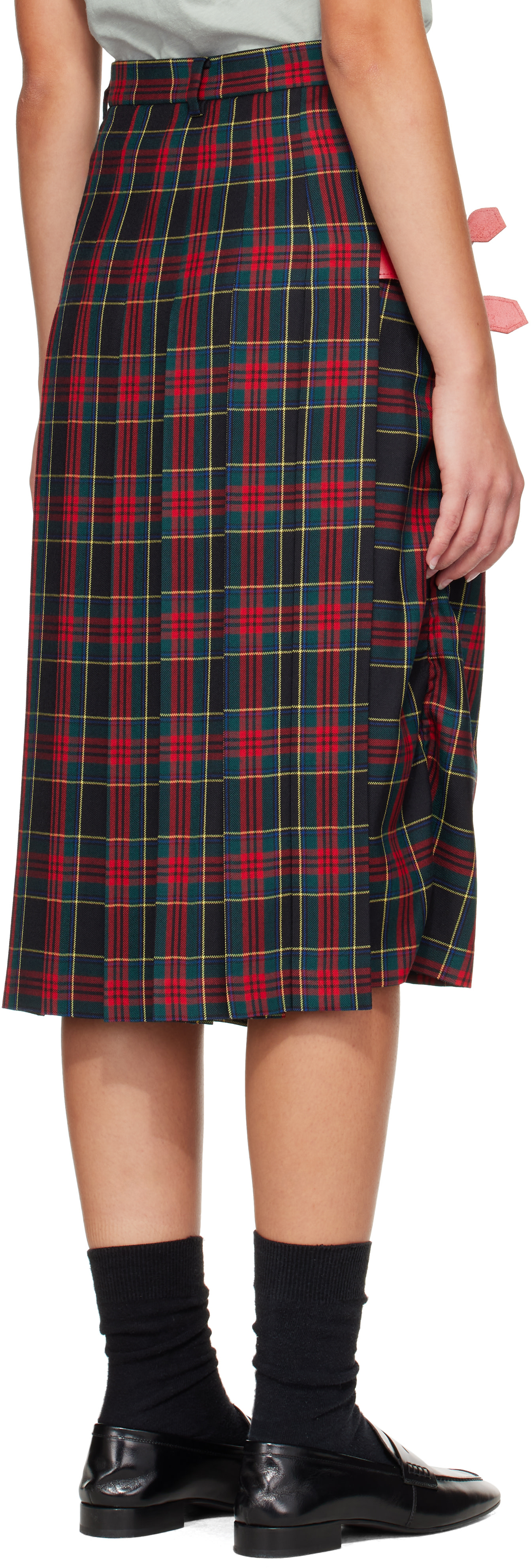 UNDERCOVER - Jupe midi UP2F1603 rouge et vert