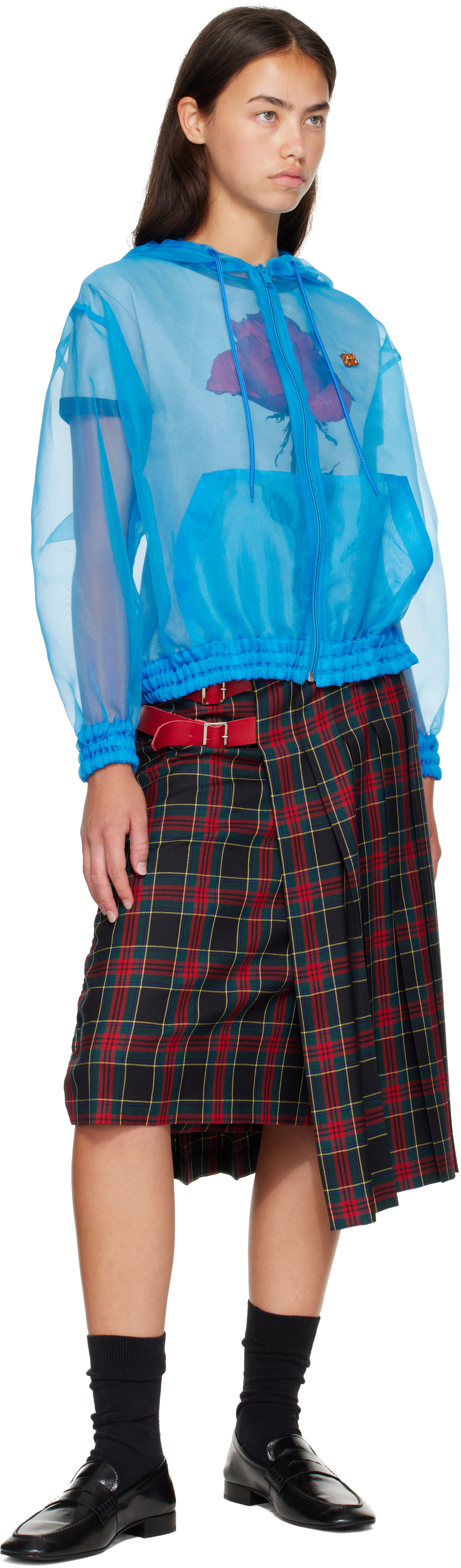 UNDERCOVER - Jupe midi UP2F1603 rouge et vert