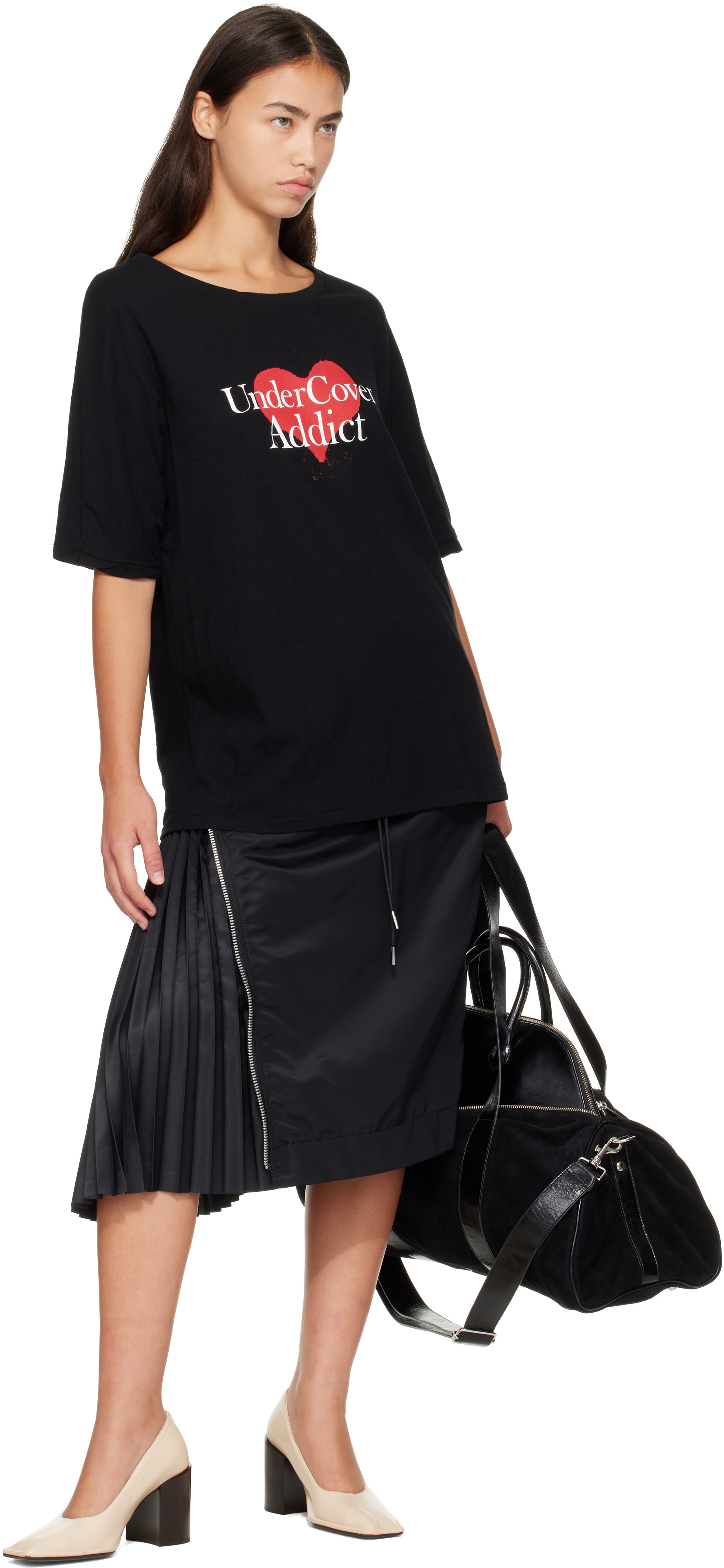 UNDERCOVER gothic tee shirt カミソリ　コウモリ UNDERCOVER: Black Graphic T-shirt | SSENSE