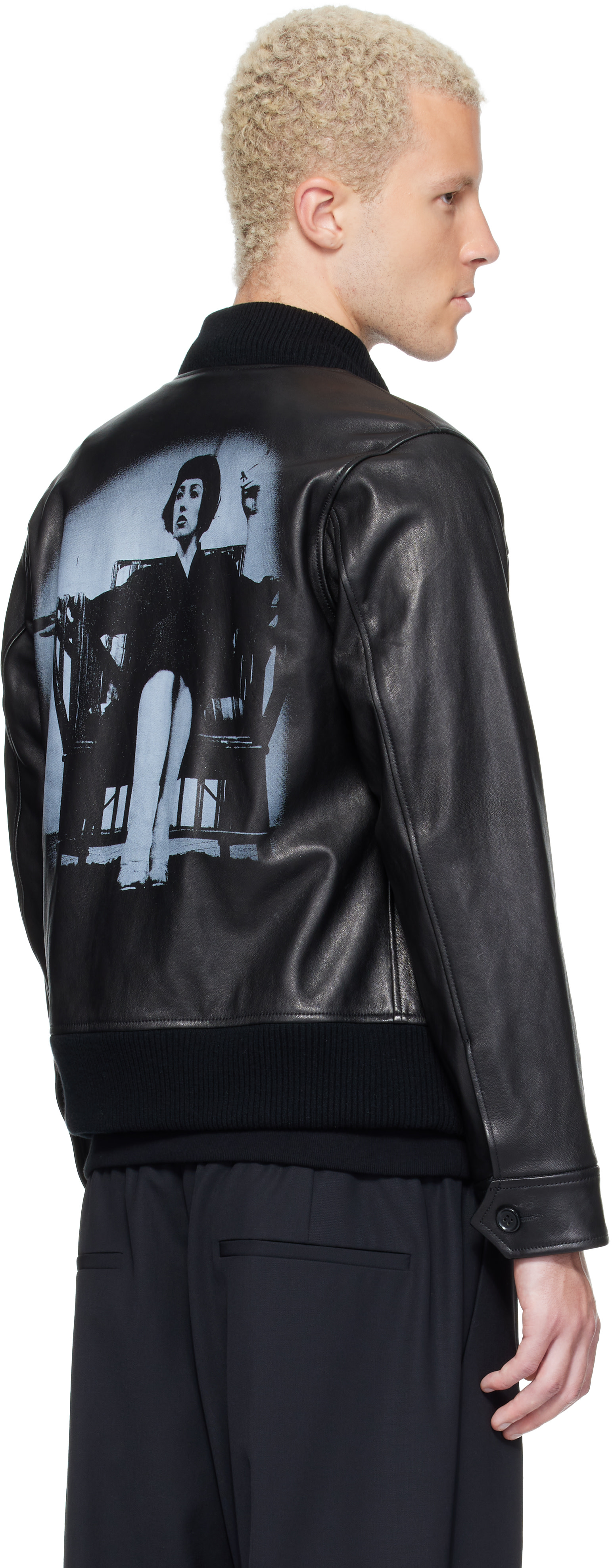 UNDERCOVER - Black Leather Blouson Jacket
