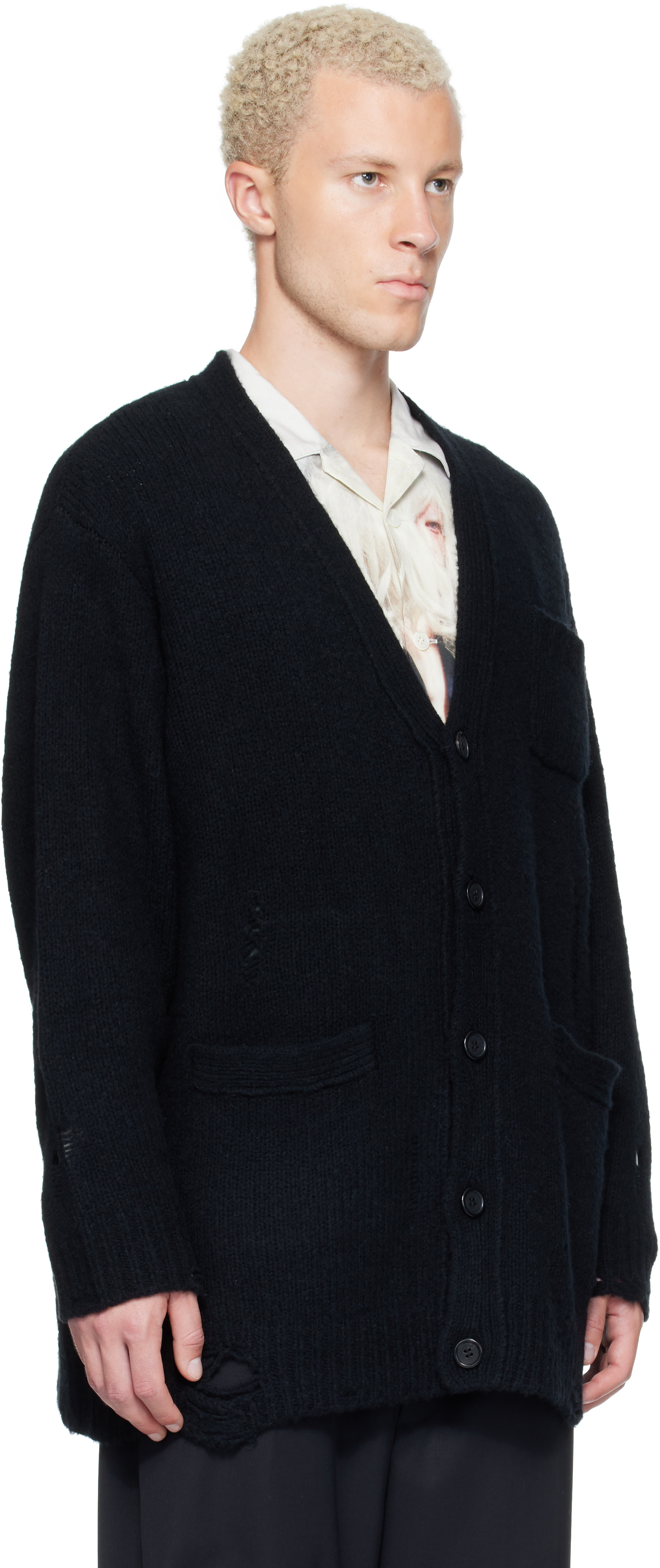 UNDERCOVER - Black Distressed Cardigan