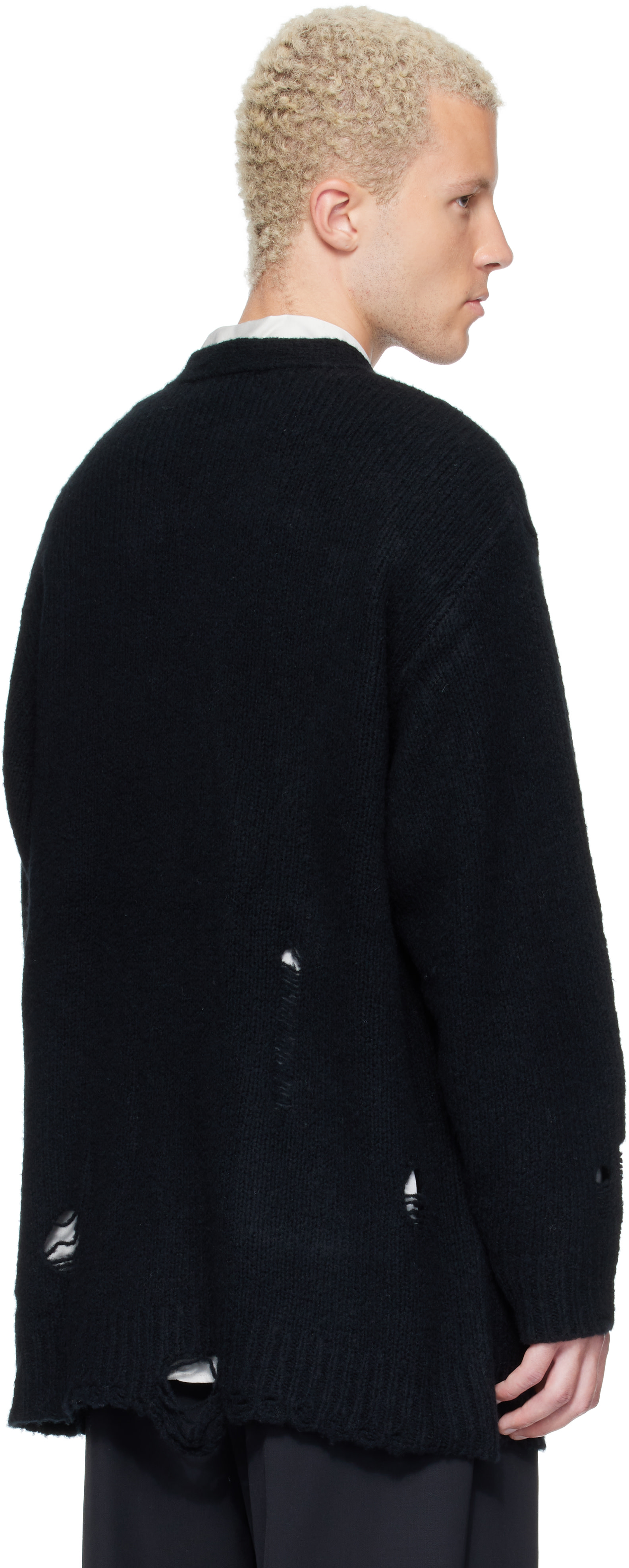 UNDERCOVER - Black Distressed Cardigan