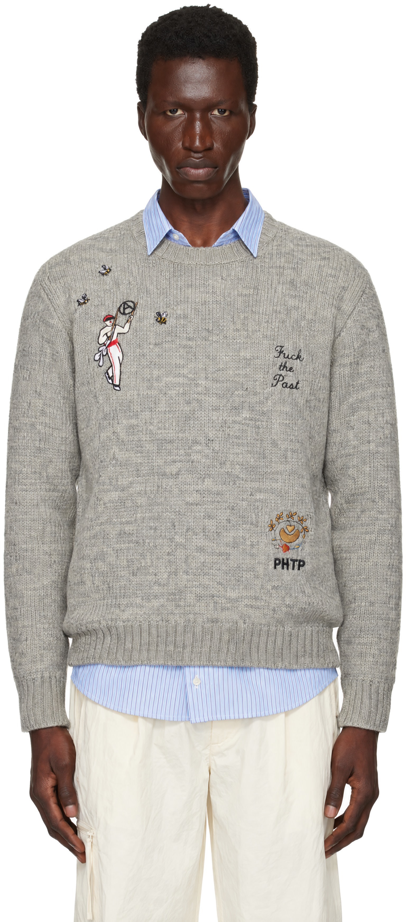 UNDERCOVER - Pull UP2F9902 gris en tricot
