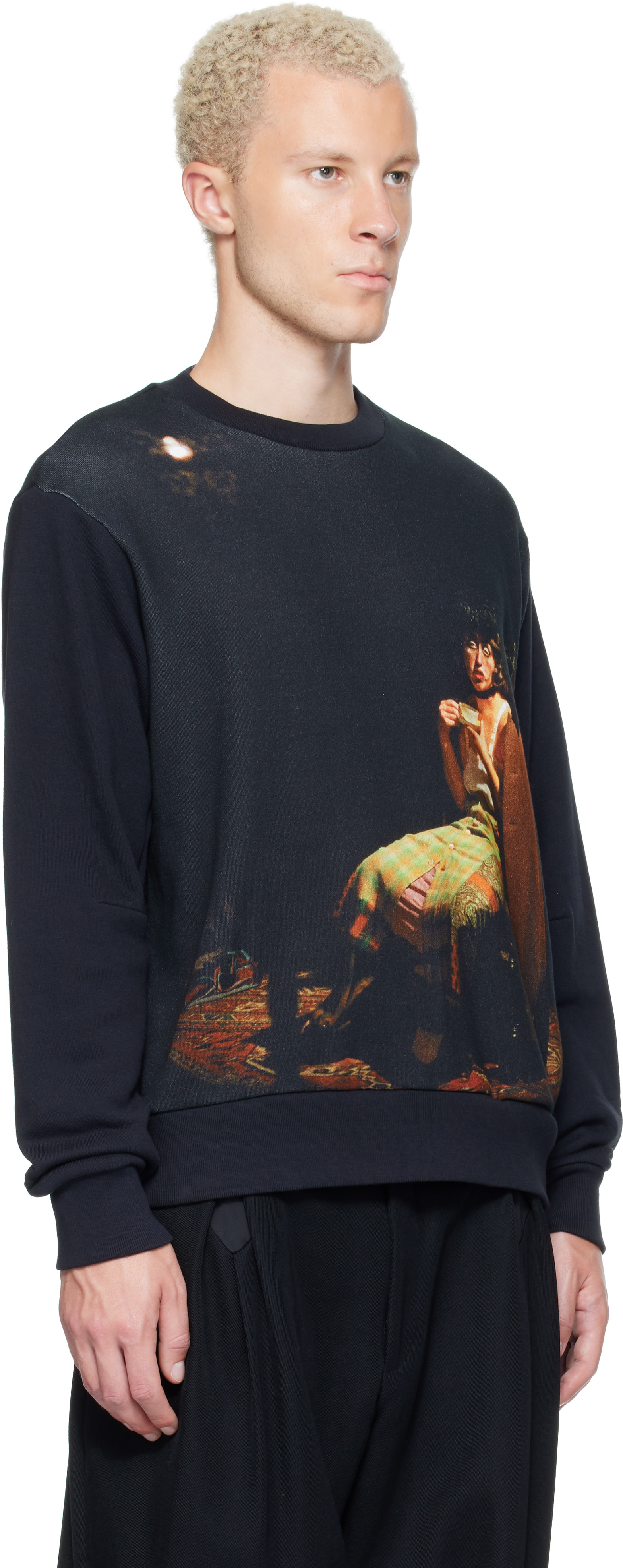 UNDERCOVER - Pull noir à image par Cindy Sherman