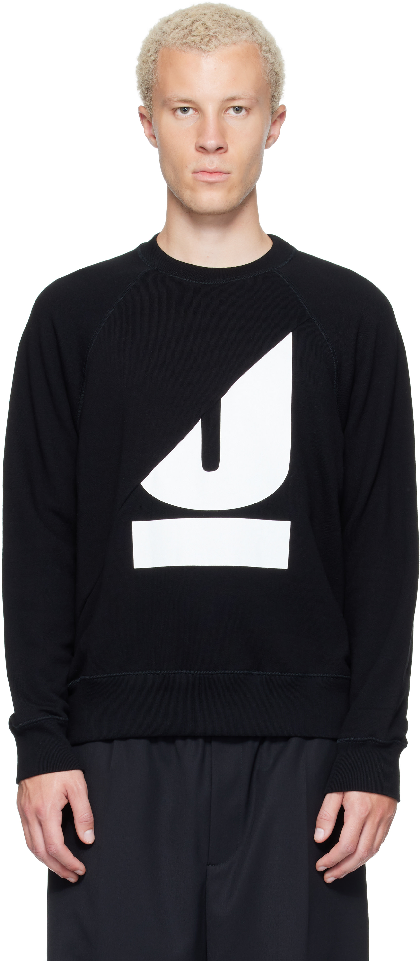 UNDERCOVER - Pull molletonné noir à logo
