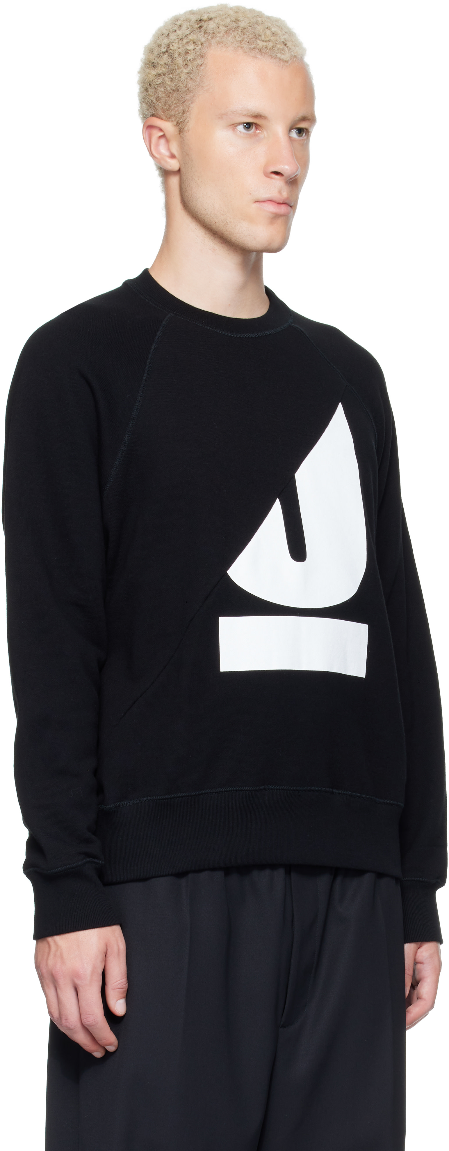UNDERCOVER - Pull molletonné noir à logo