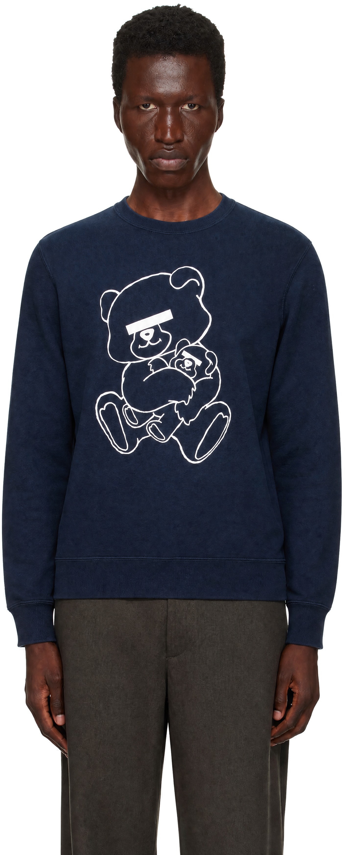 UNDERCOVER - Pull molletonné UB0D4801-2 bleu marine