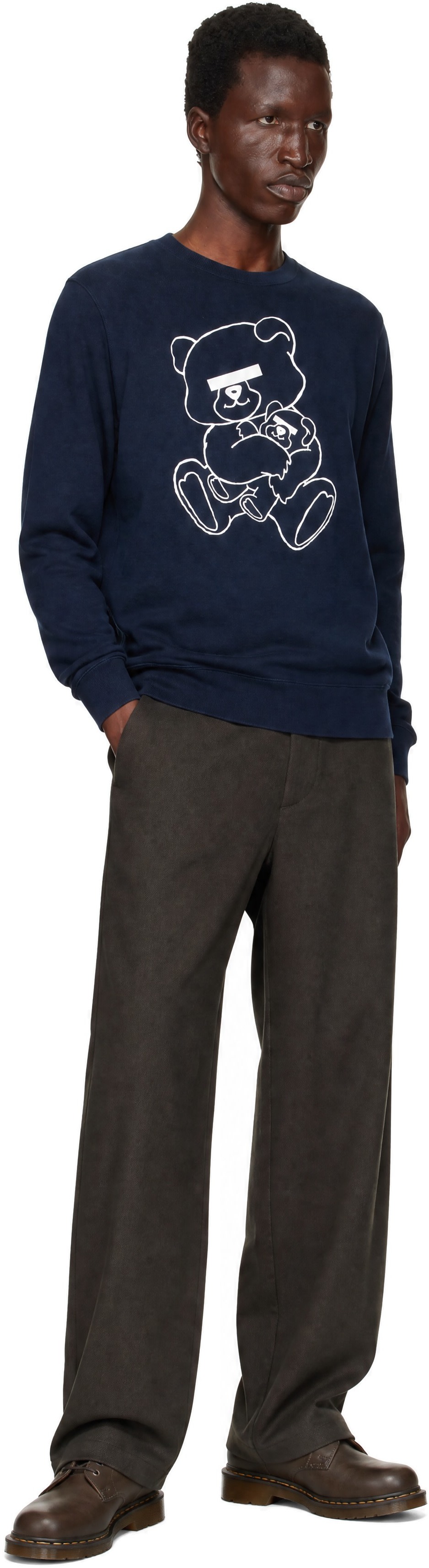 UNDERCOVER - Pull molletonné UB0D4801-2 bleu marine