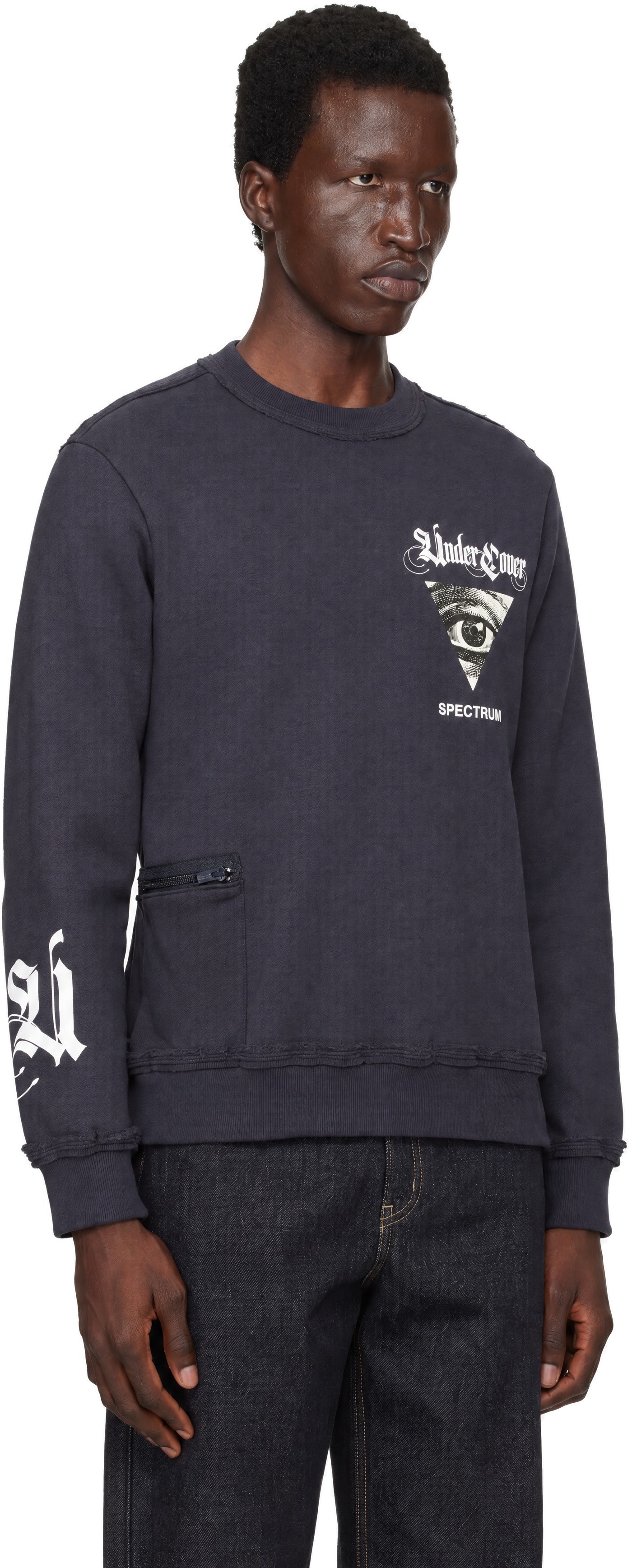 UNDERCOVER - Pull molletonné UP2F9803 bleu marine