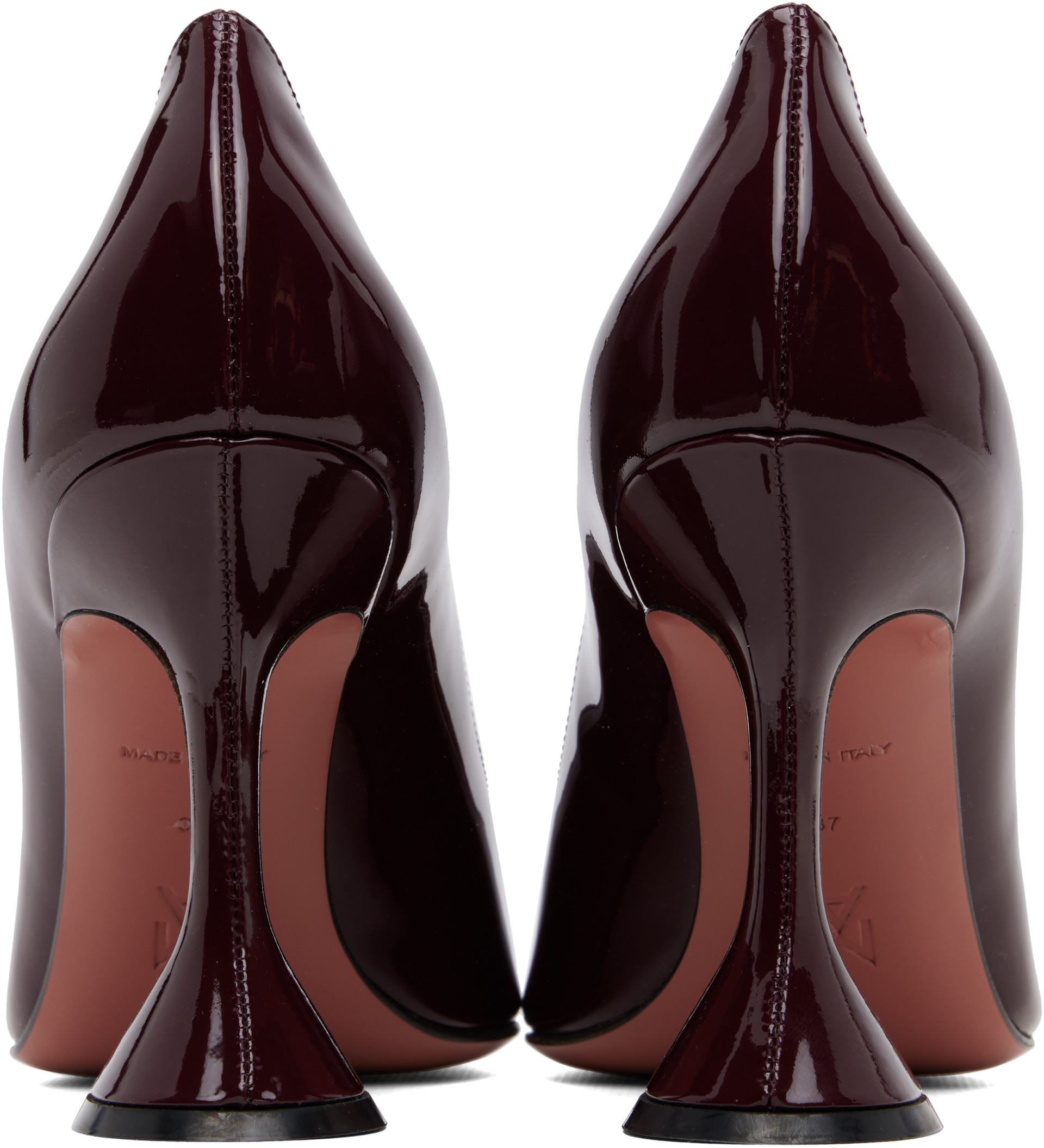 Amina Muaddi: Burgundy Ami Pump 95 Heels | SSENSE