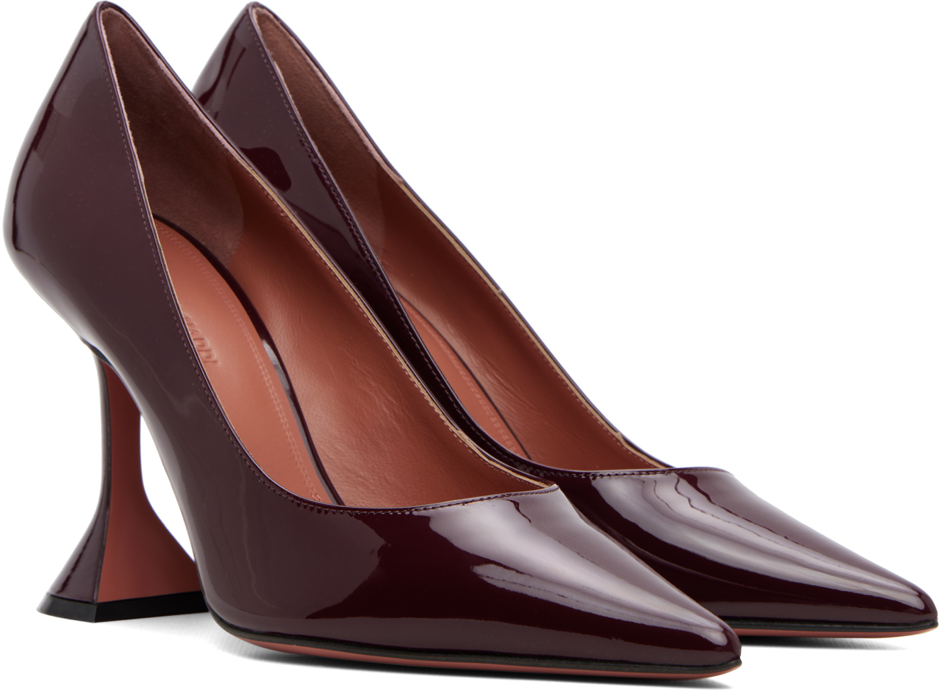 Amina Muaddi: Burgundy Ami Pump 95 Heels | SSENSE