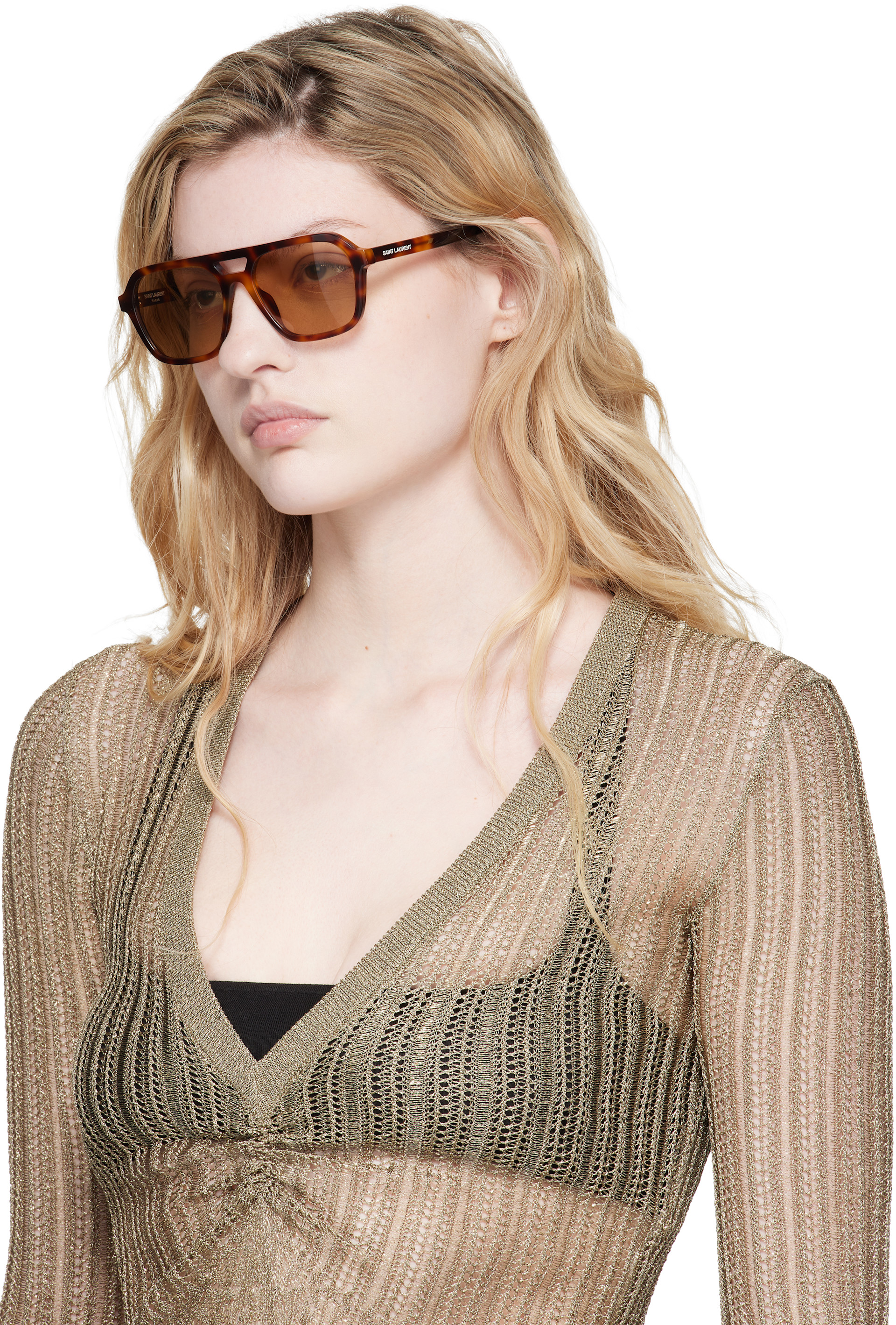 Saint Laurent: Brown SL 905 Sunglasses | SSENSE