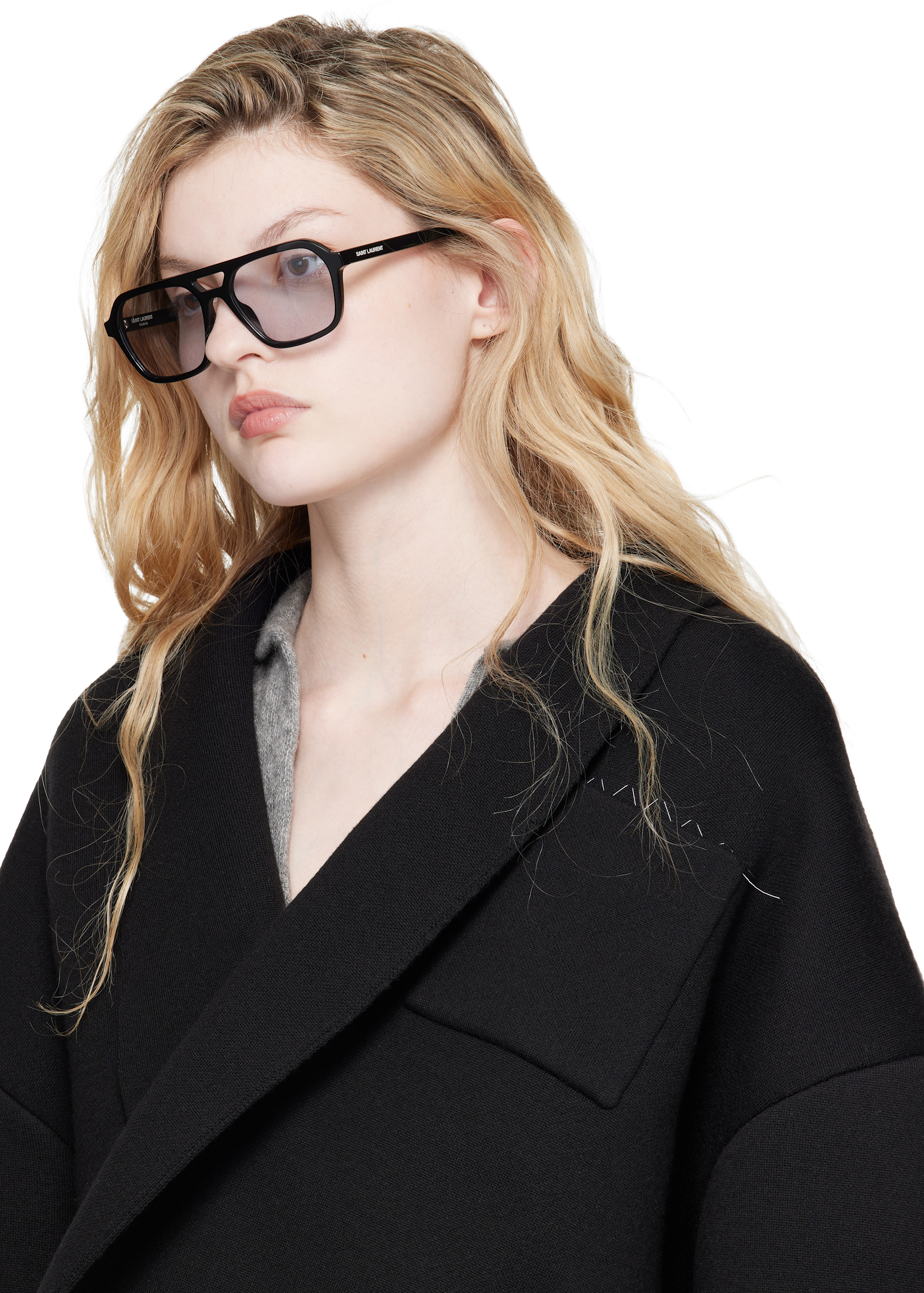 Saint Laurent: Black SL 905 Light-Tint Sunglasses | SSENSE Canada