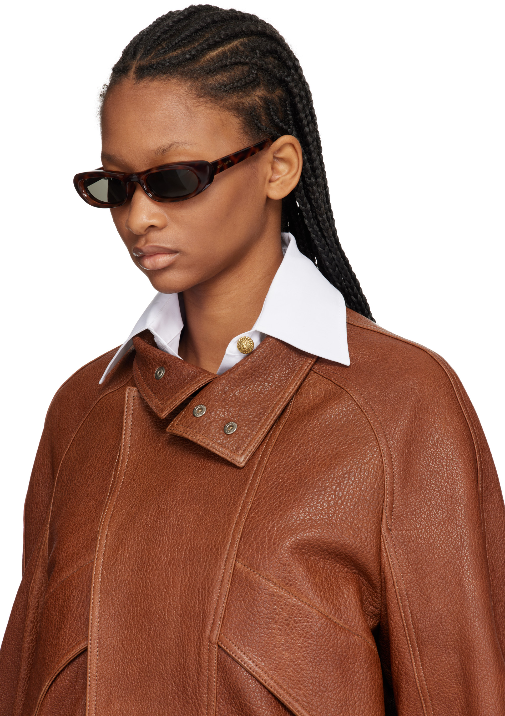Saint Laurent: Brown SL 557 Shade Plump Sunglasses | SSENSE