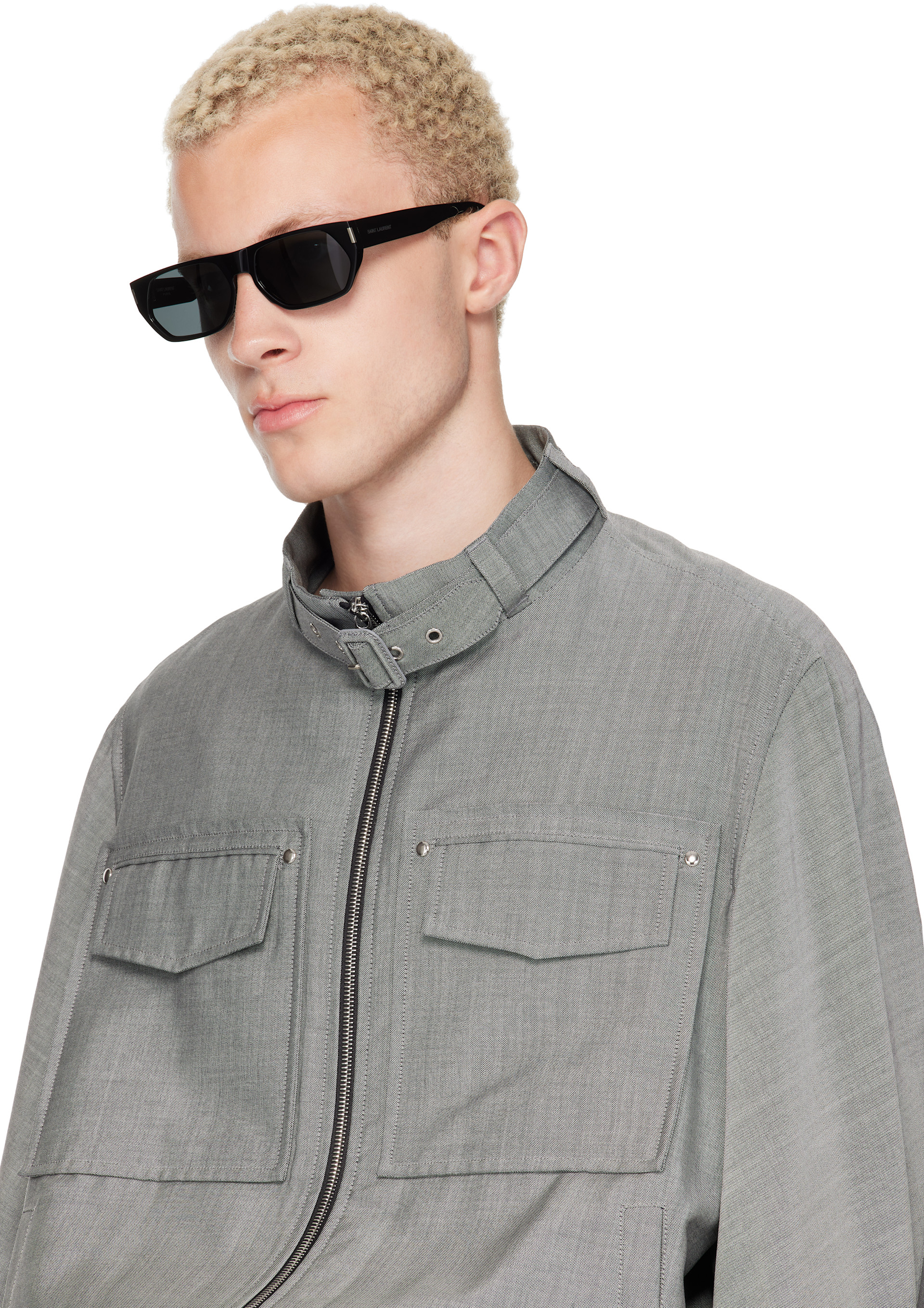 Saint Laurent: Black SL 898 Sunglasses | SSENSE Canada