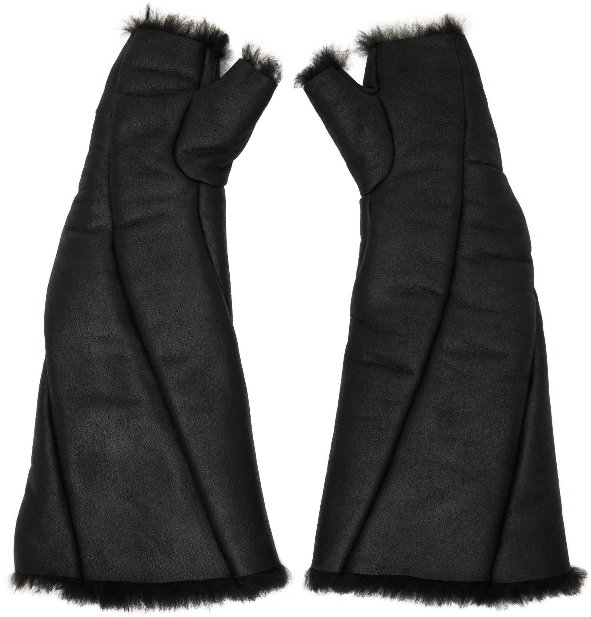 Julius - Black Bending Shearling Gloves