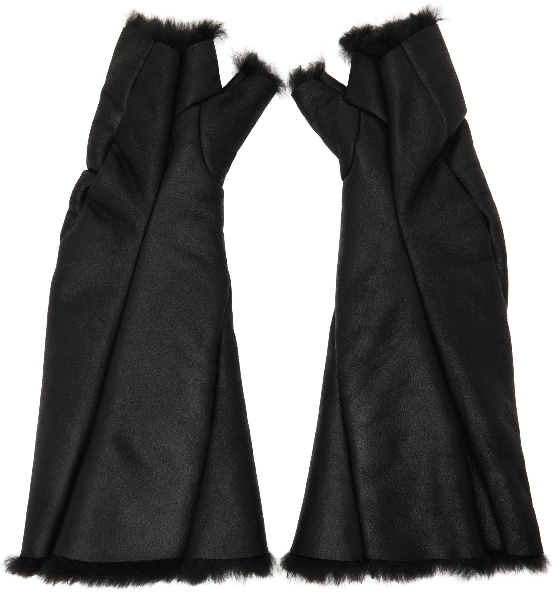 Julius - Black Bending Shearling Gloves