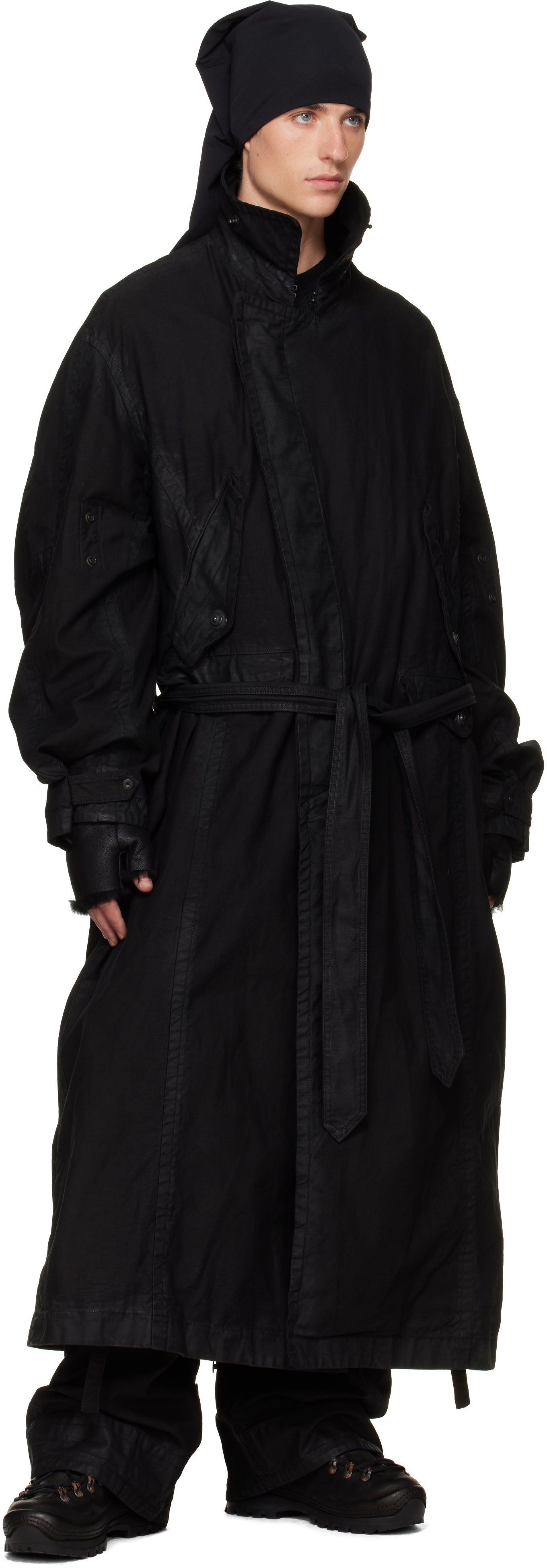 Julius - Black Bending Shearling Gloves