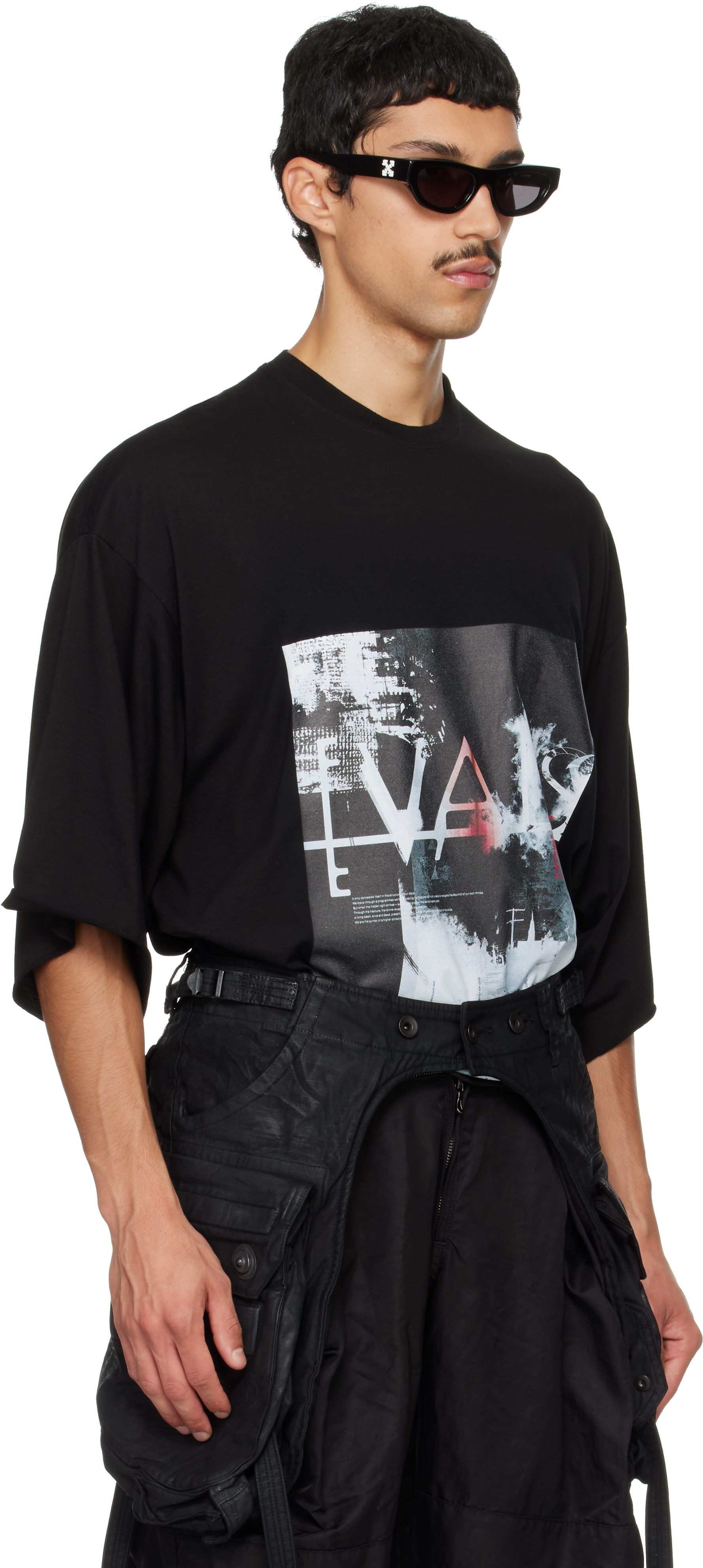 Julius - Black Cotton Back Satin Cargo Belt Rig