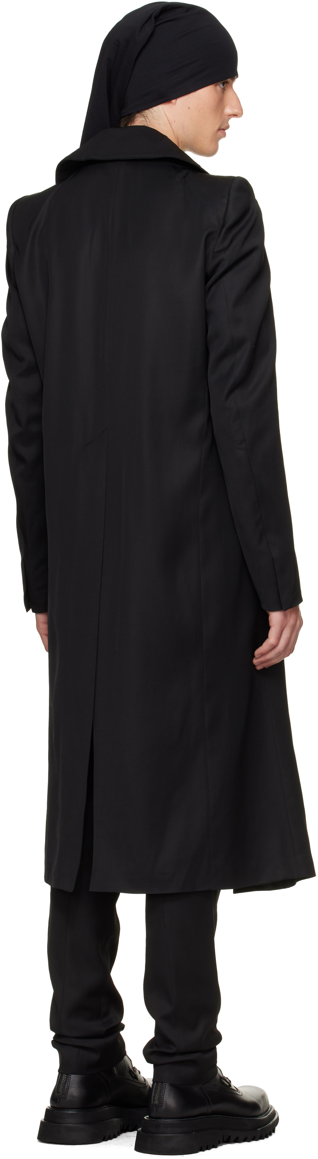 Julius - Black Covered Neck Coat