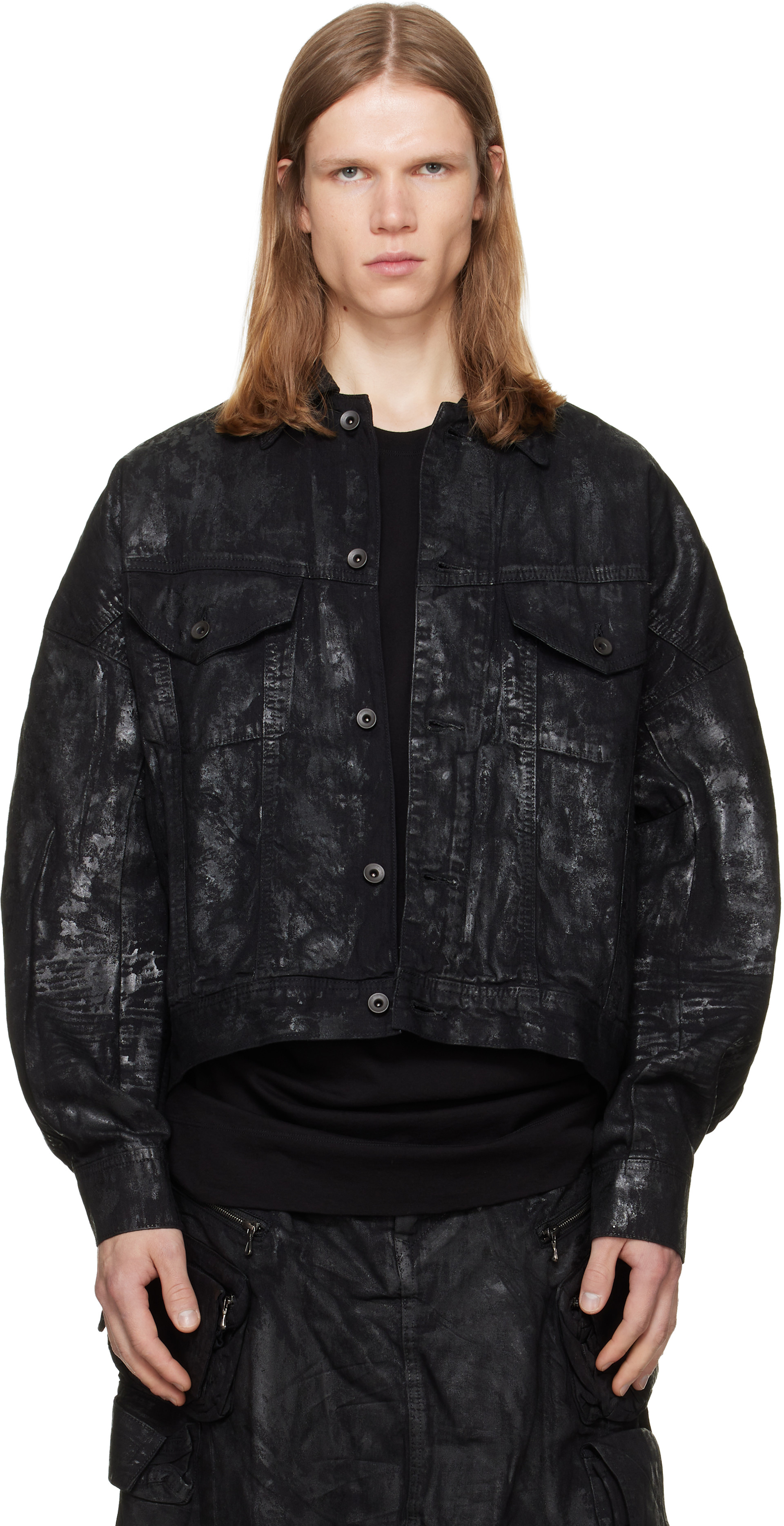 Julius - Black Coated DK Denim Jacket