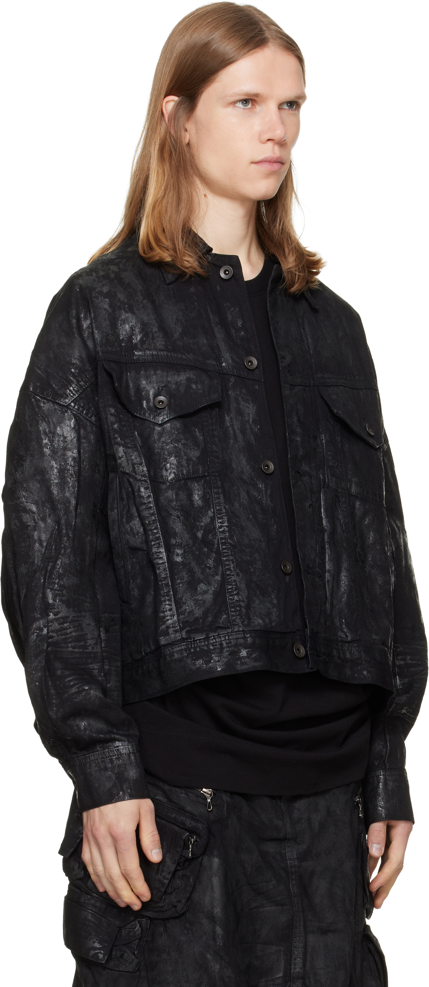 Julius - Black Coated DK Denim Jacket