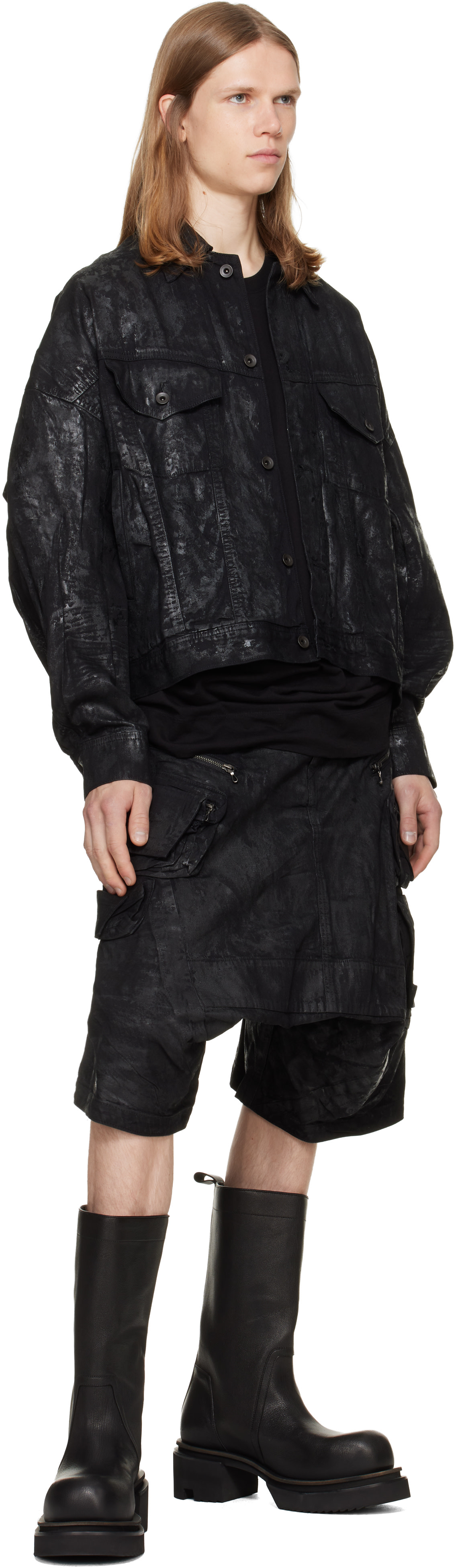 Julius - Black Coated DK Denim Jacket