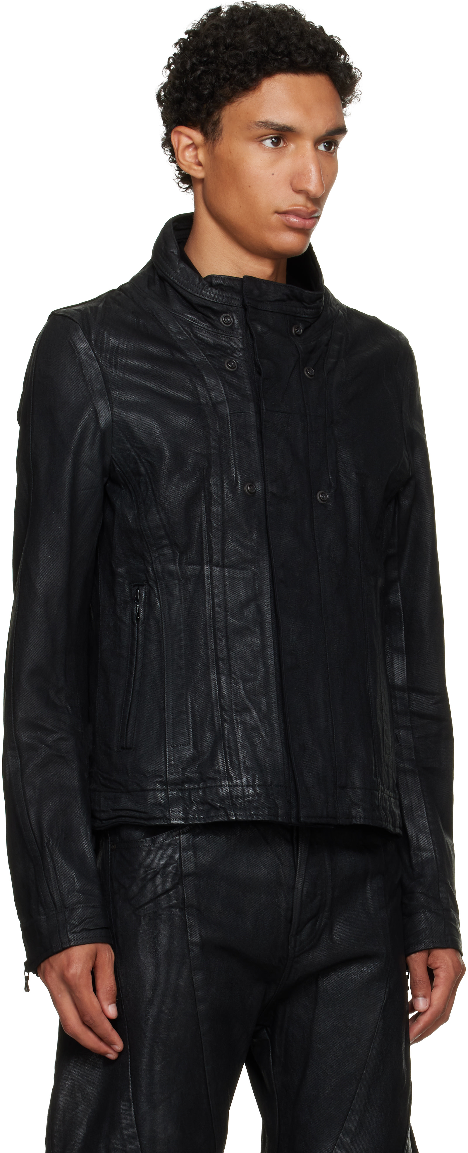 Julius - Black Urban Seamed Denim Jacket