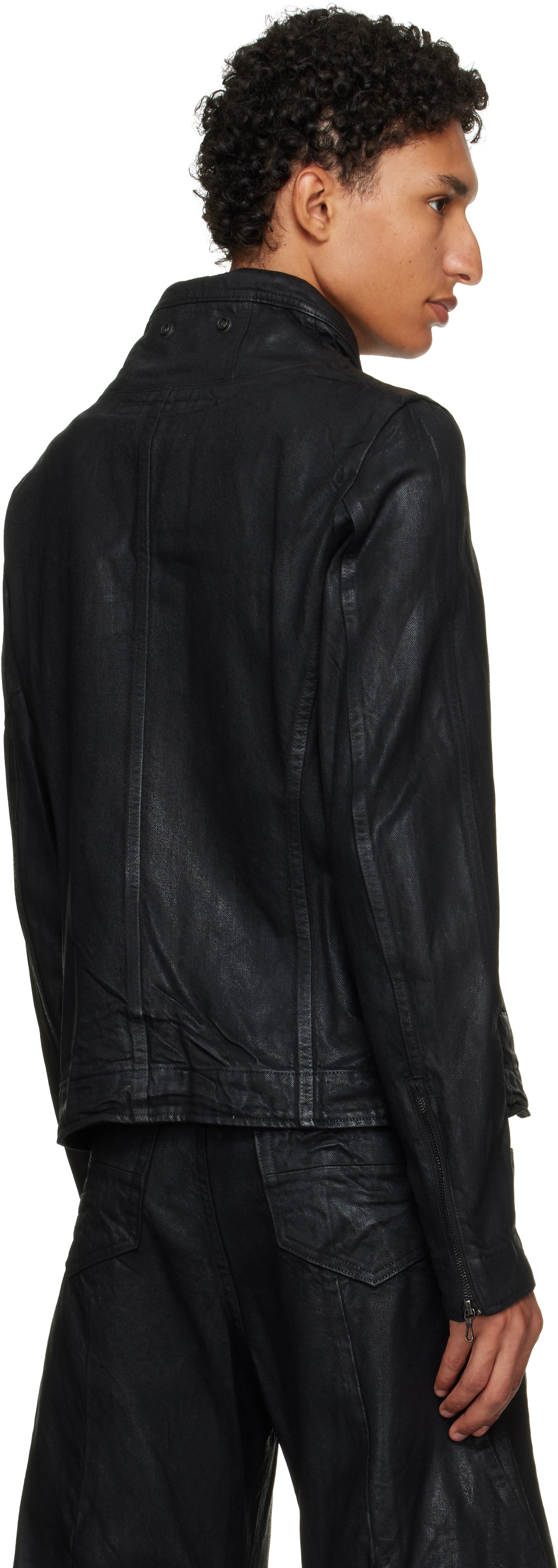 Julius - Black Urban Seamed Denim Jacket