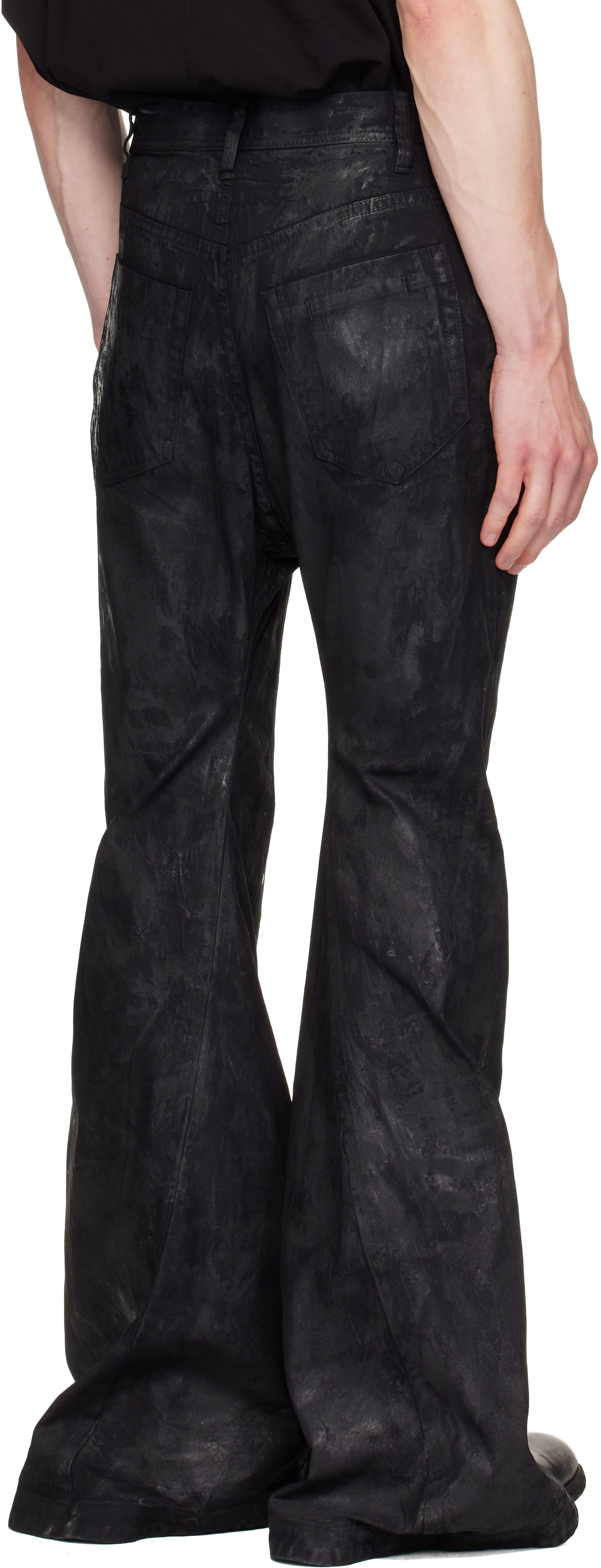 Julius ‘Concealed Fringe’ MA-1 Black Julius: Black Coated Jet Jeans | SSENSE