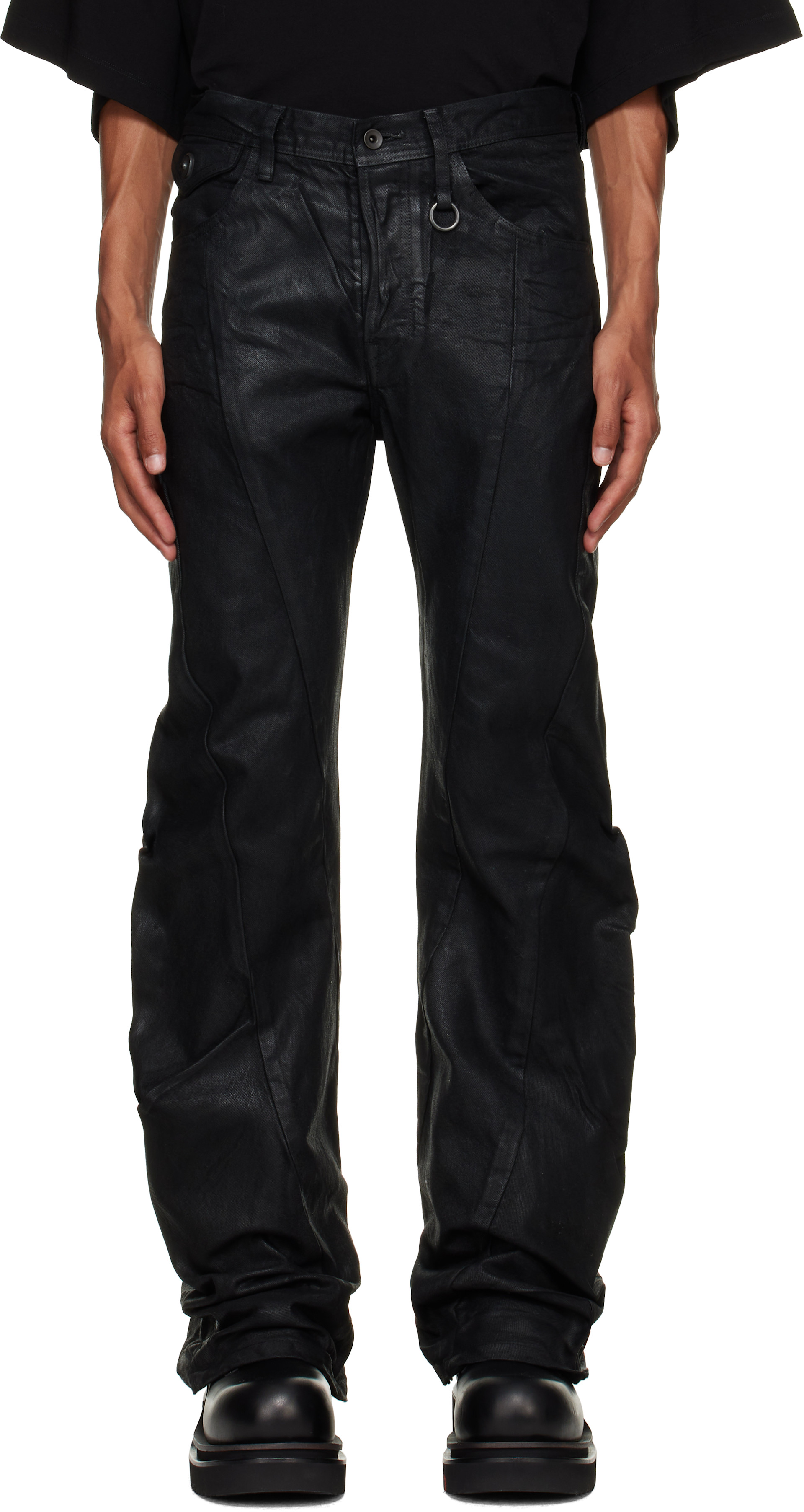 Julius - Black Bending Flare Jeans
